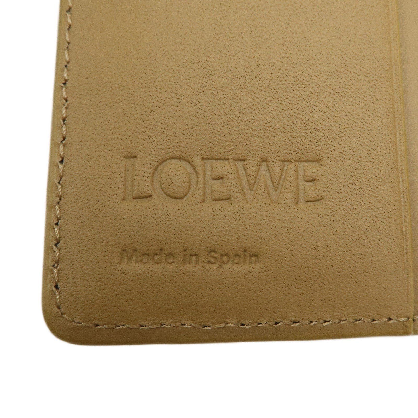 LOEWE Puzzle Leather Compact Wallet Beige