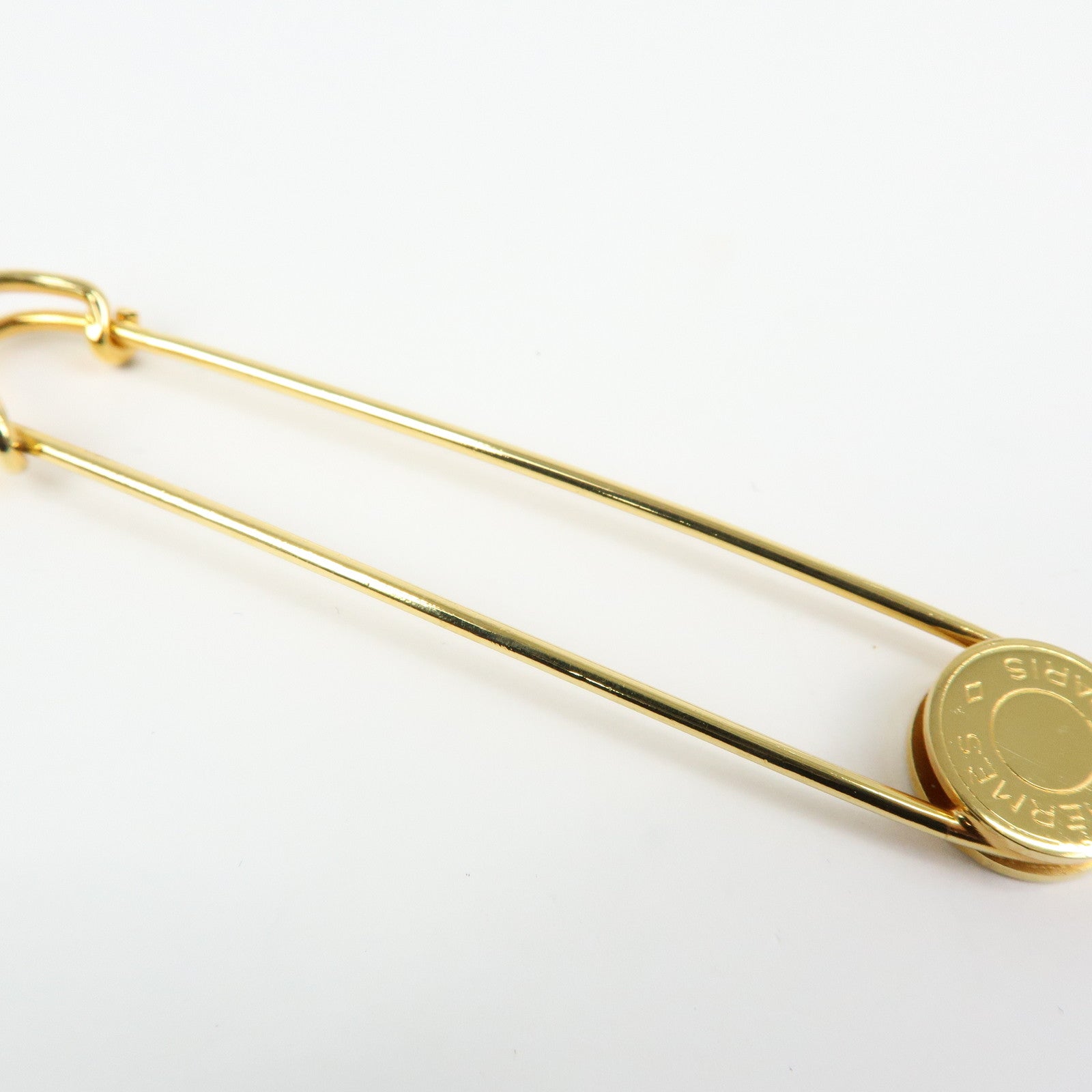 HERMES Sellier Set of 2 Metal Sellier Pin Brooch Legato Scarf Ring