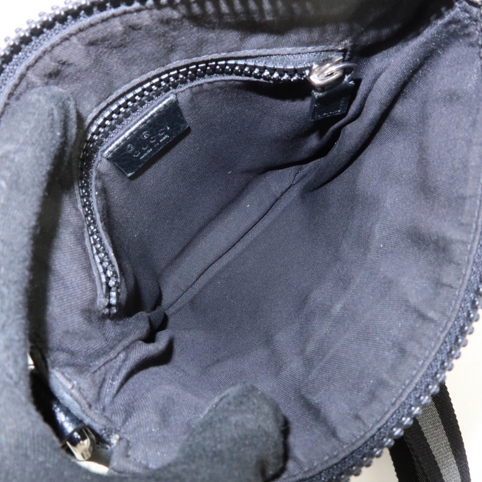 GUCCI GG Nylon Leather Shoulder Bag Crossbody Bag Black 449183