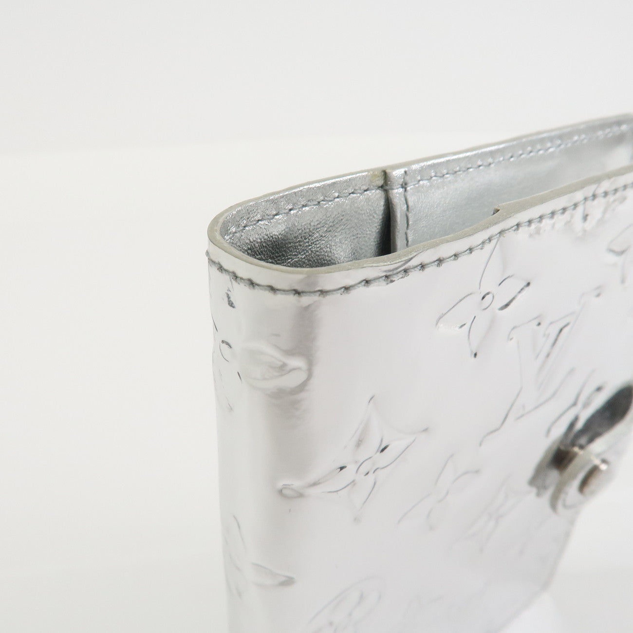 Louis Vuitton Monogram Miroir Agenda PM Planner Cover Argent R20963