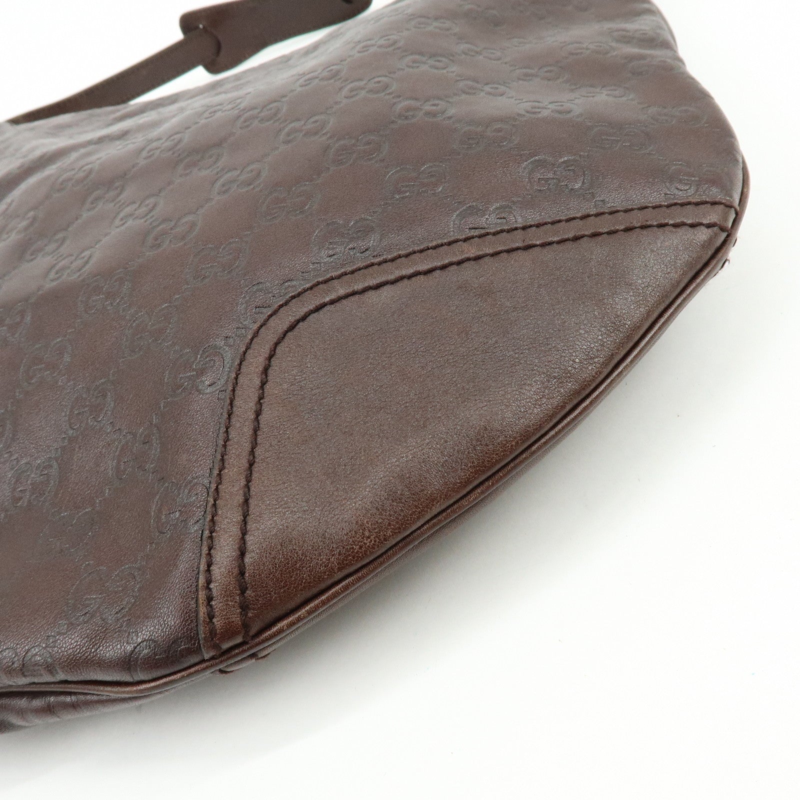 GUCCI Princy Guccissima Leather Shoulder Bag Dark Brown 162882