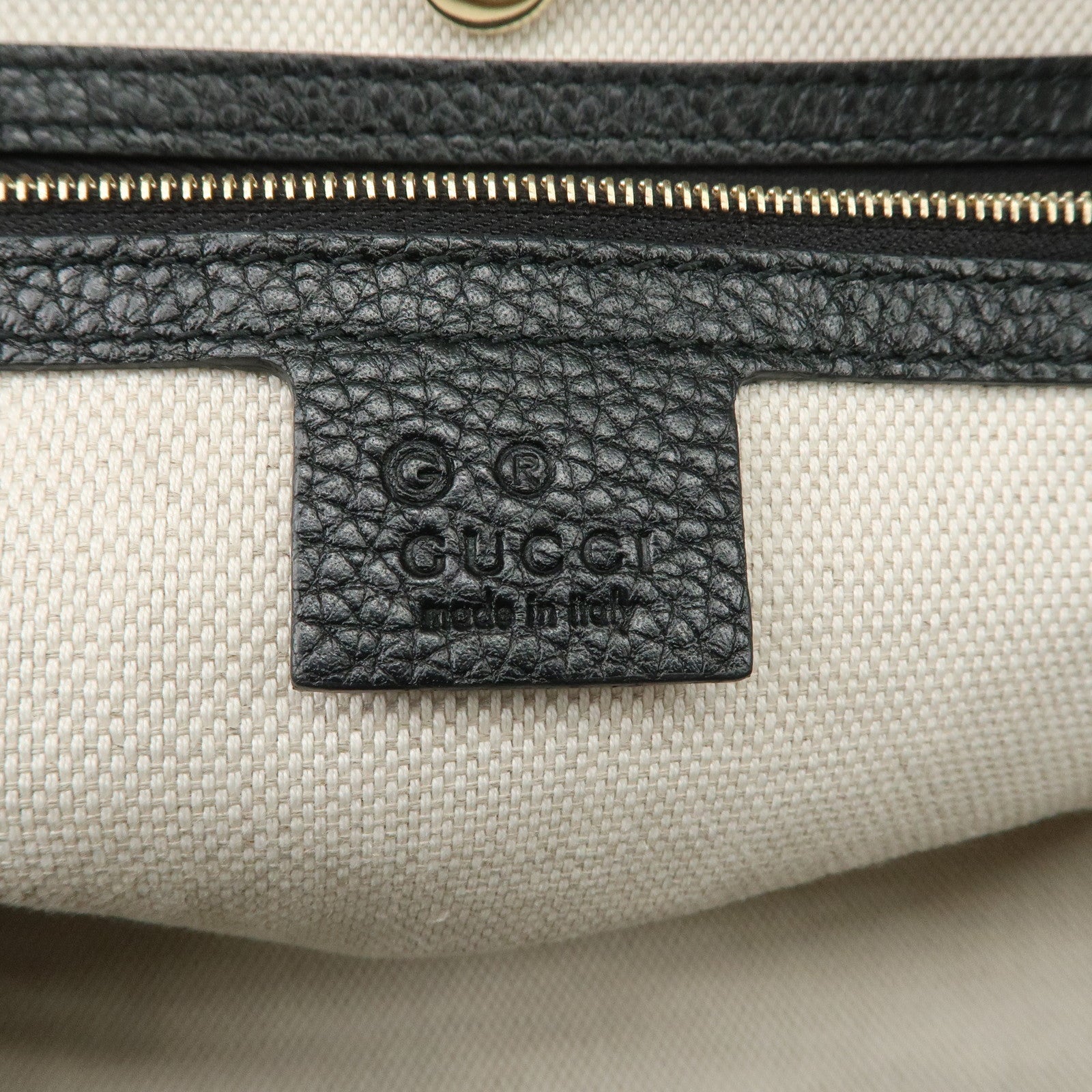 GUCCI SOHO Interlocking G Leather Chain Shoulder Bag Black 536196
