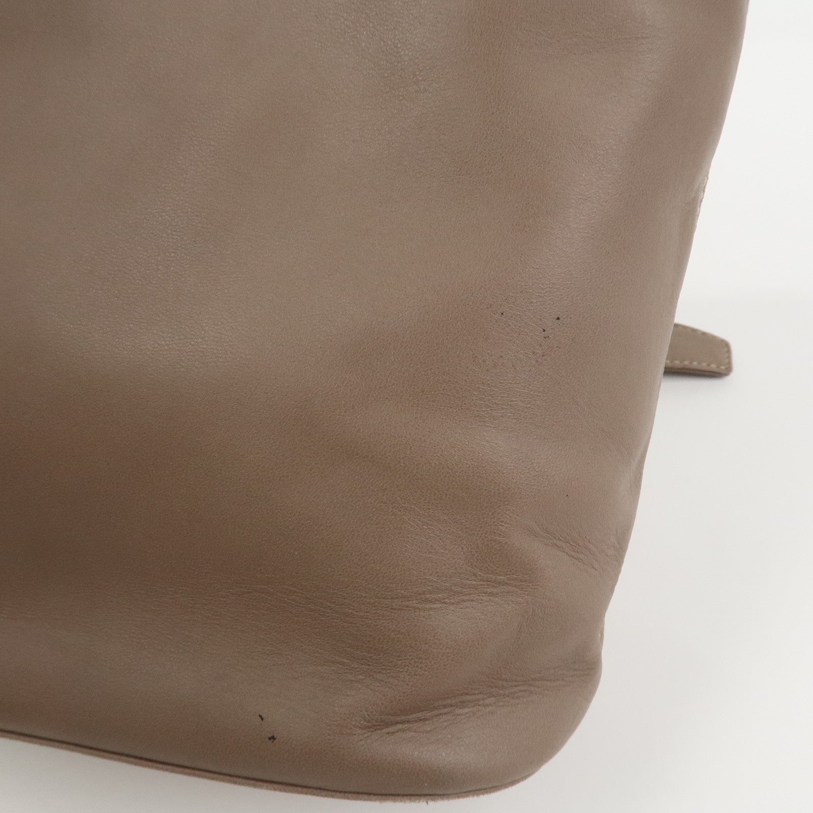 CELINE Logo Leather Shoulder Bag Crossbody Bag Greige