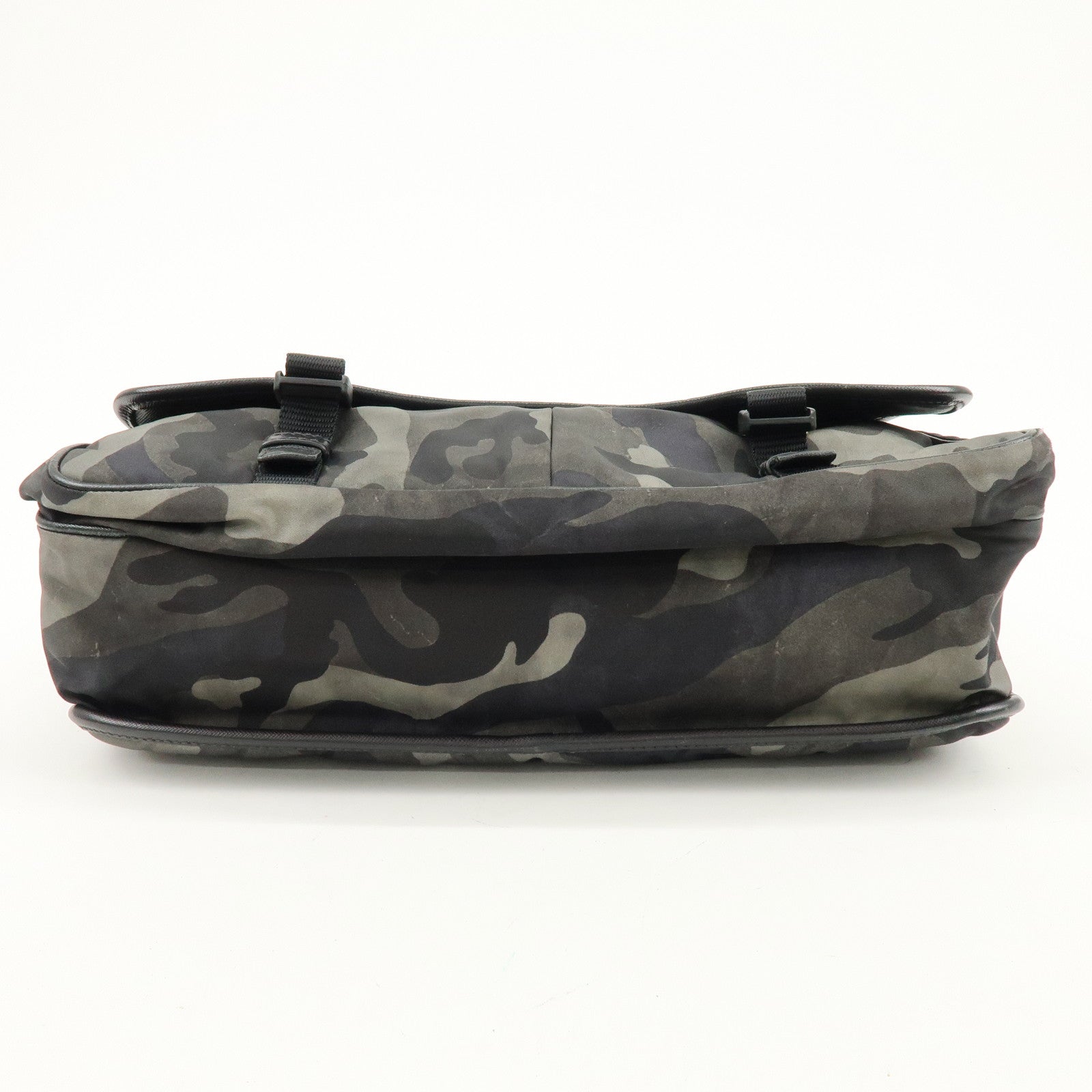 PRADA Triangle Logo Nylon Saffiano Leather Camouflage Shoulder Bag