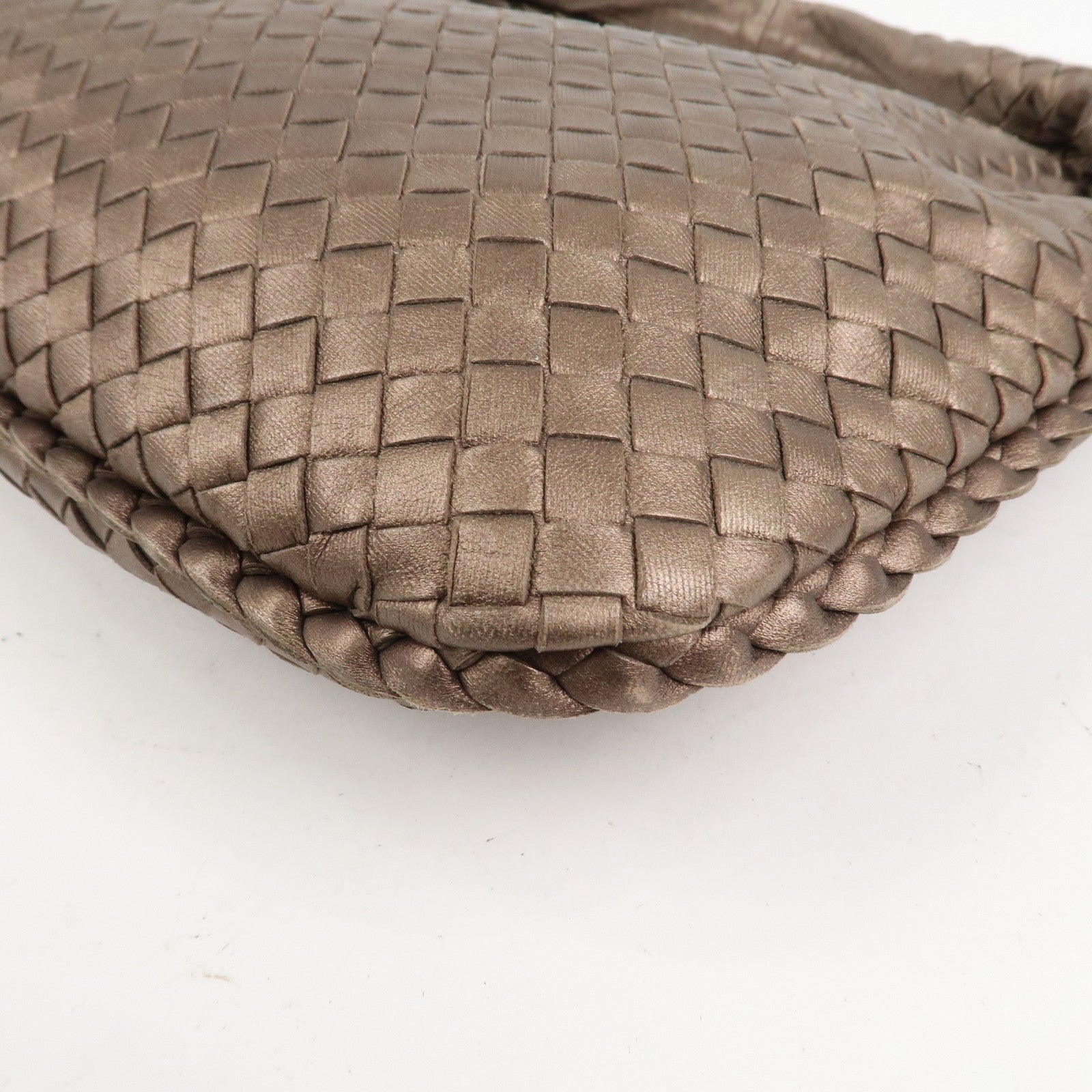 BOTTEGA VENETA Intrecciato Leather Shoulder Bag Metaric Brown