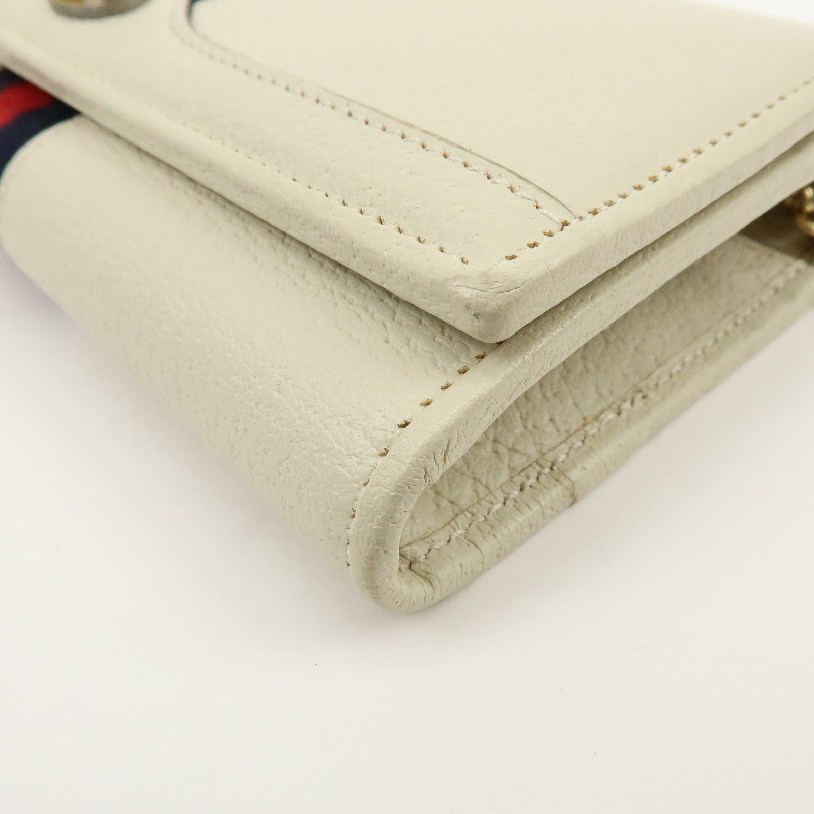 GUCCI Sherry GG Marmont Leather Chain Wallet Ivory 546592