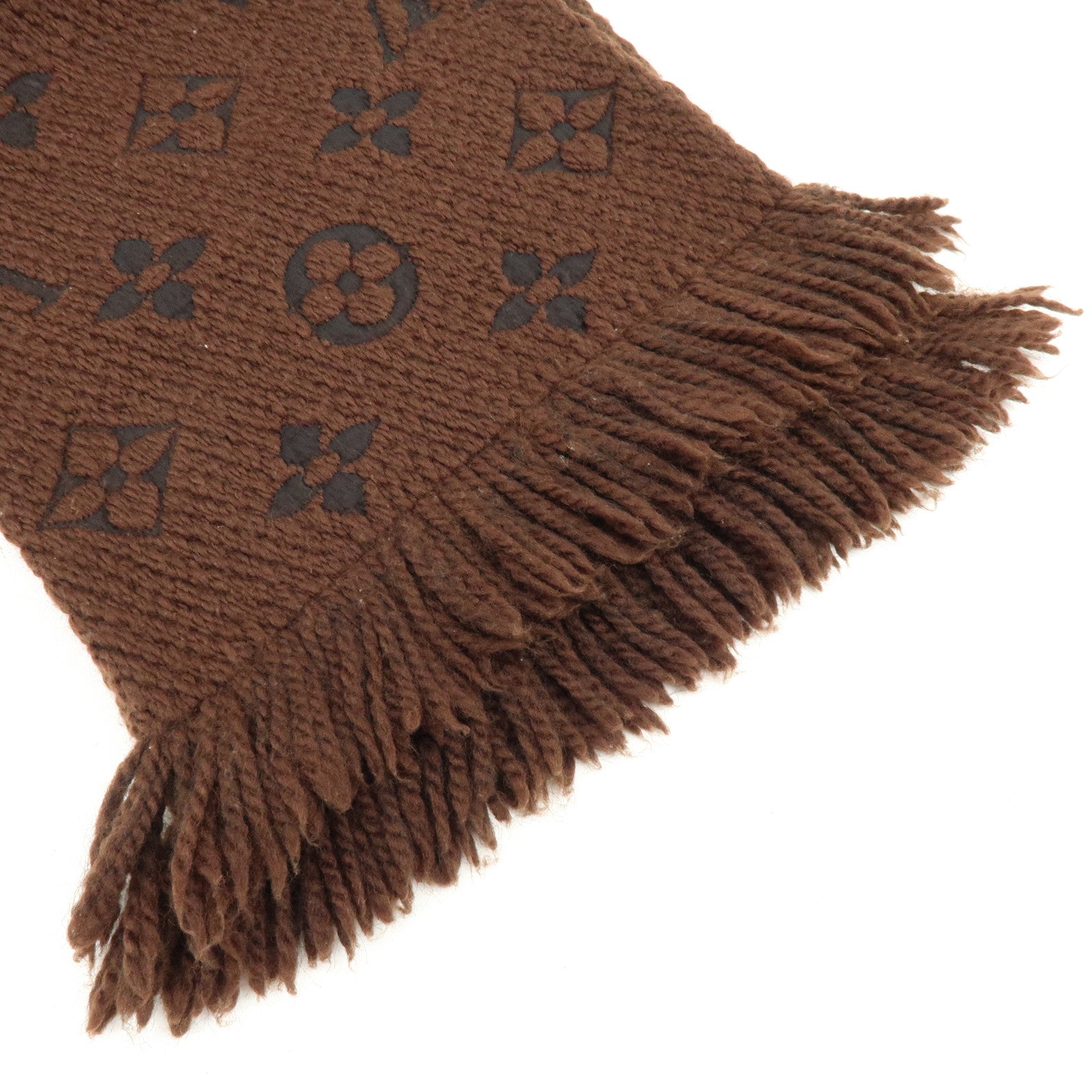 Louis Vuitton Écharpe Logomania Wool Silk Scarf Marron M72241