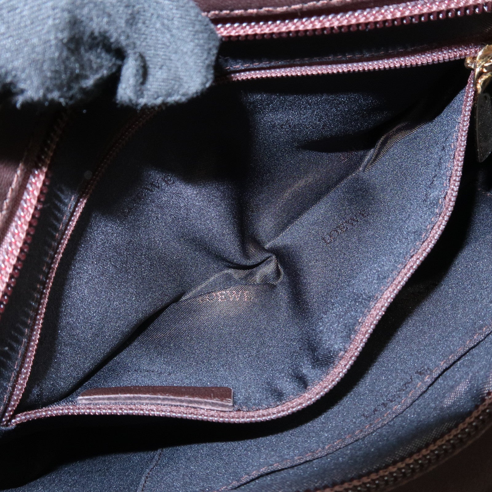 LOEWE Anagram Lamb Skin Shoulder Bag Hand Bag Brown