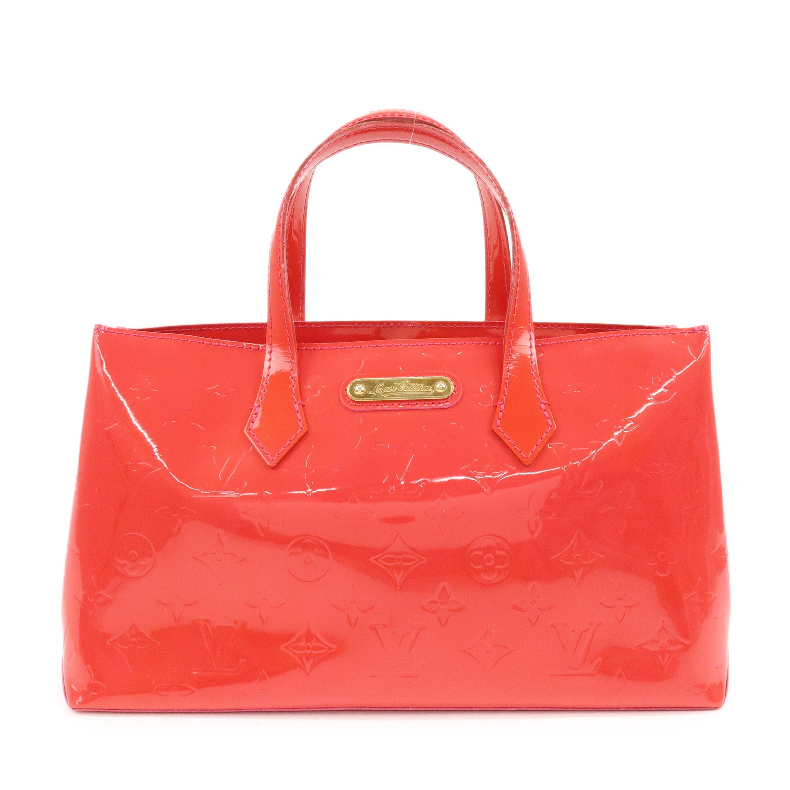 Louis Vuitton Monogram Vernis Wilshire PM Hand Bag Rose Pop M93643