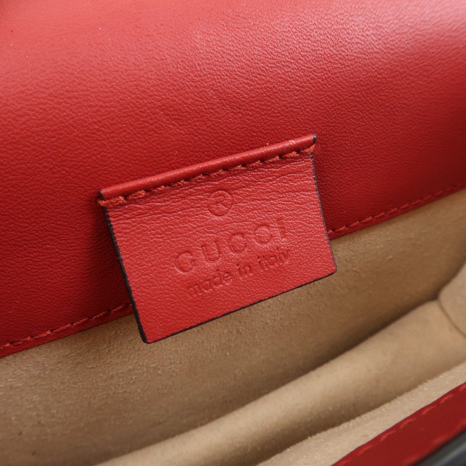 GUCCI Sylvie Sherry Leather Chain Mini Shoulder Bag Red Navy 494646