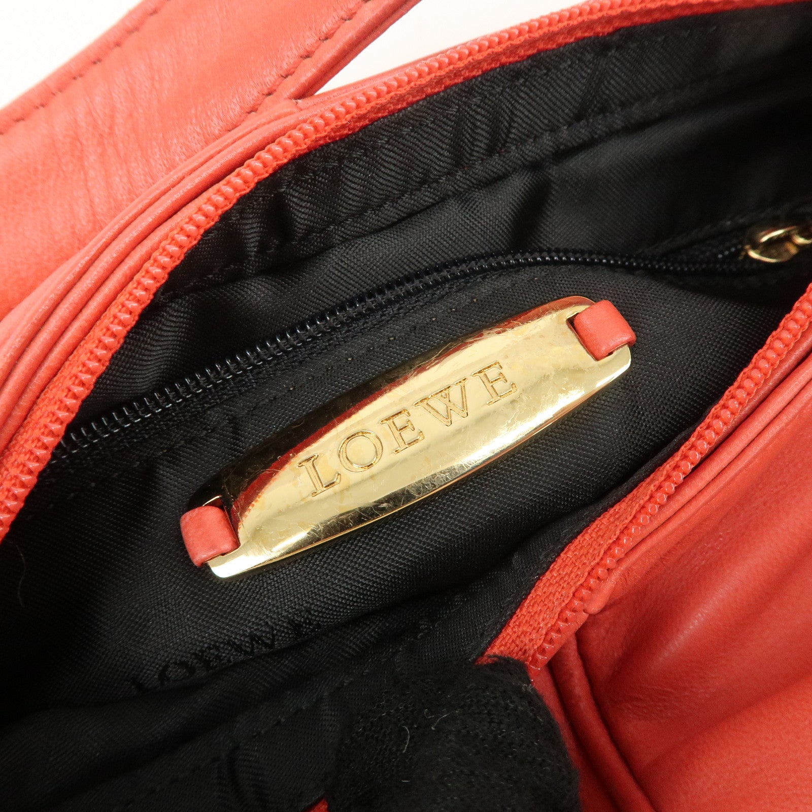 LOEWE Anagram Leather Shoulder Bag Hand Bag Pink Used