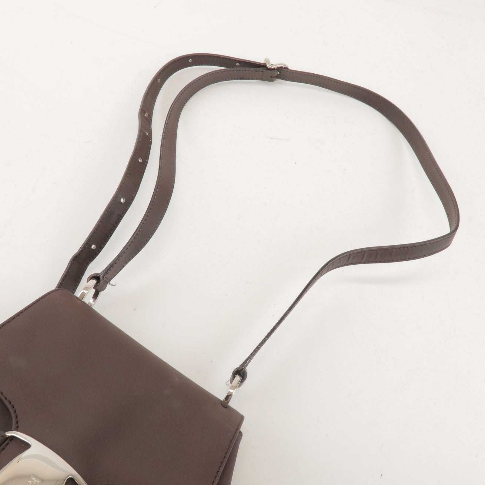 Ferragamo Vara Leather Shoulder Bag Crossbody Bag Brown