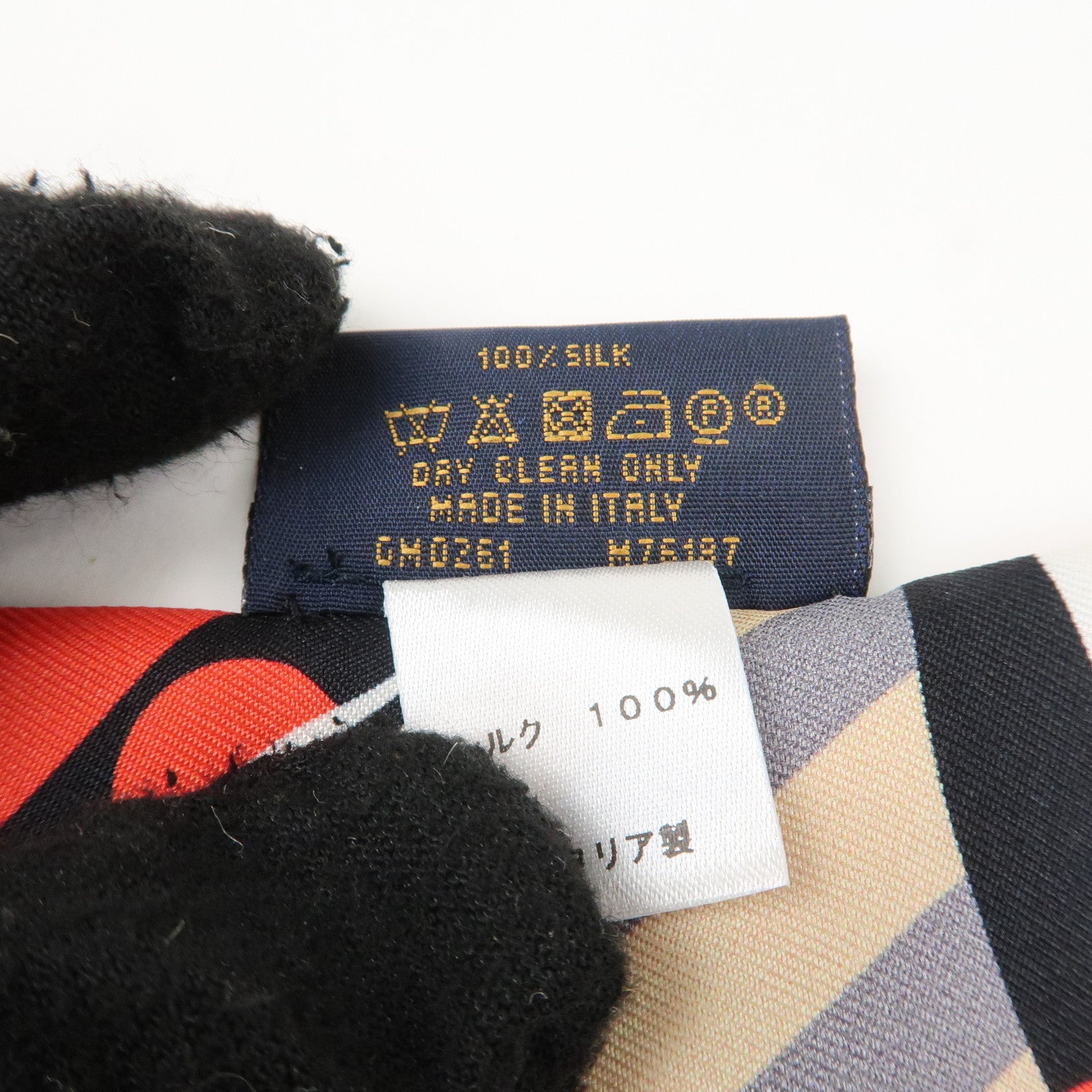 Louis Vuitton Monogram Bandeau BB Silk100% Scarf Black Red Beige M76187 Used