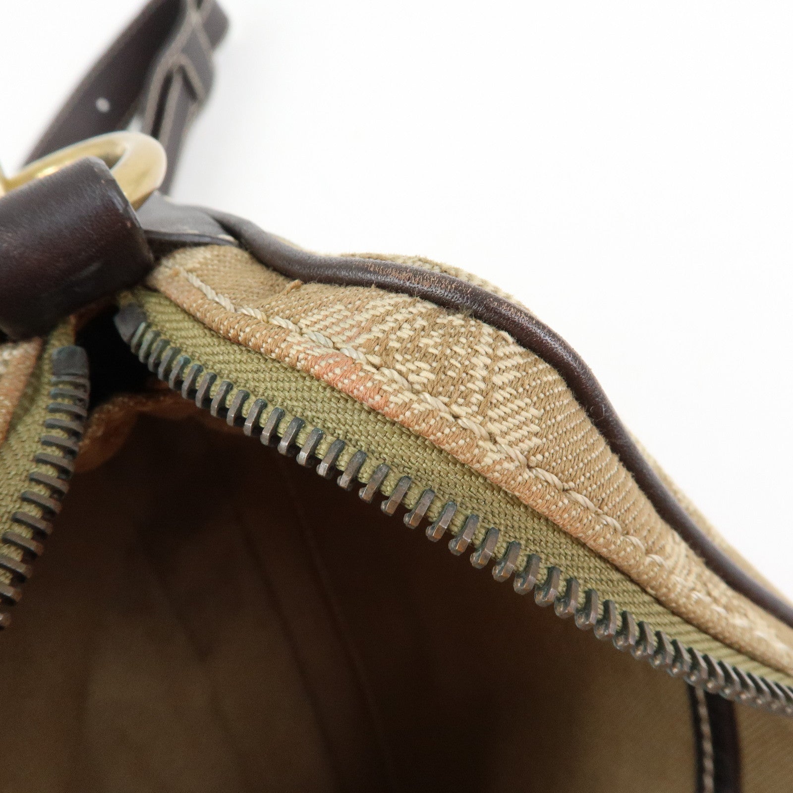 CELINE Macadam Canvas Leather Shoulder Bag Crossbody Bag Brown