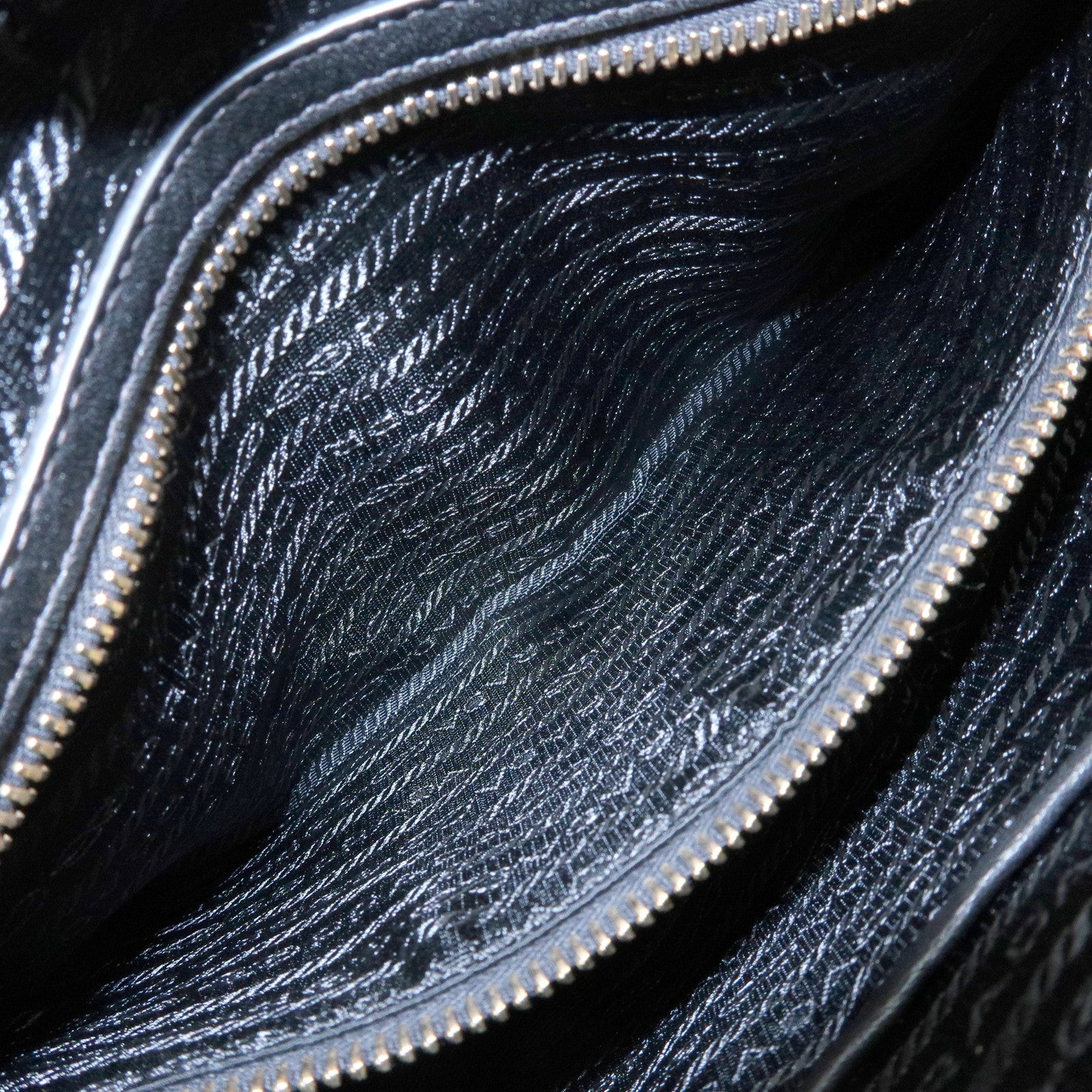 PRADA Nylon Leather 2Way Bag Hand Bag Shoulder Bag Black BT2032