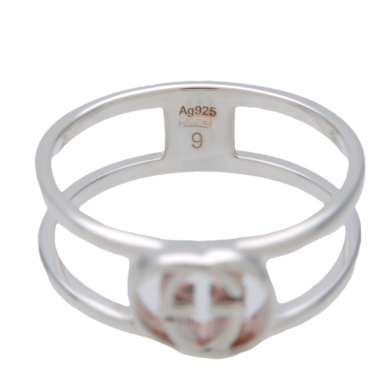 GUCCI Interlocking G SV925 Silver #9 US4.5 EU48 HK10 298036