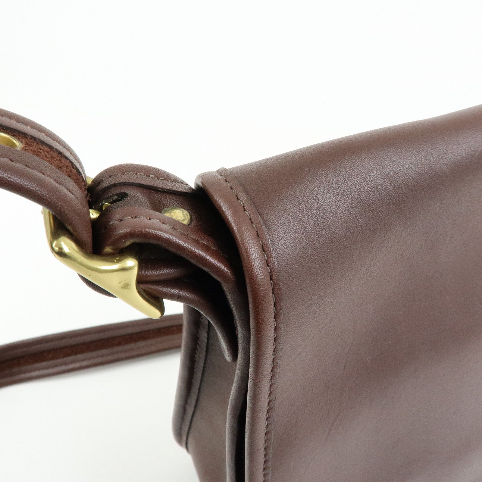 COACH Ergo Set of 2 Leather Shoulder Hand Bag Brown Beige Yellow