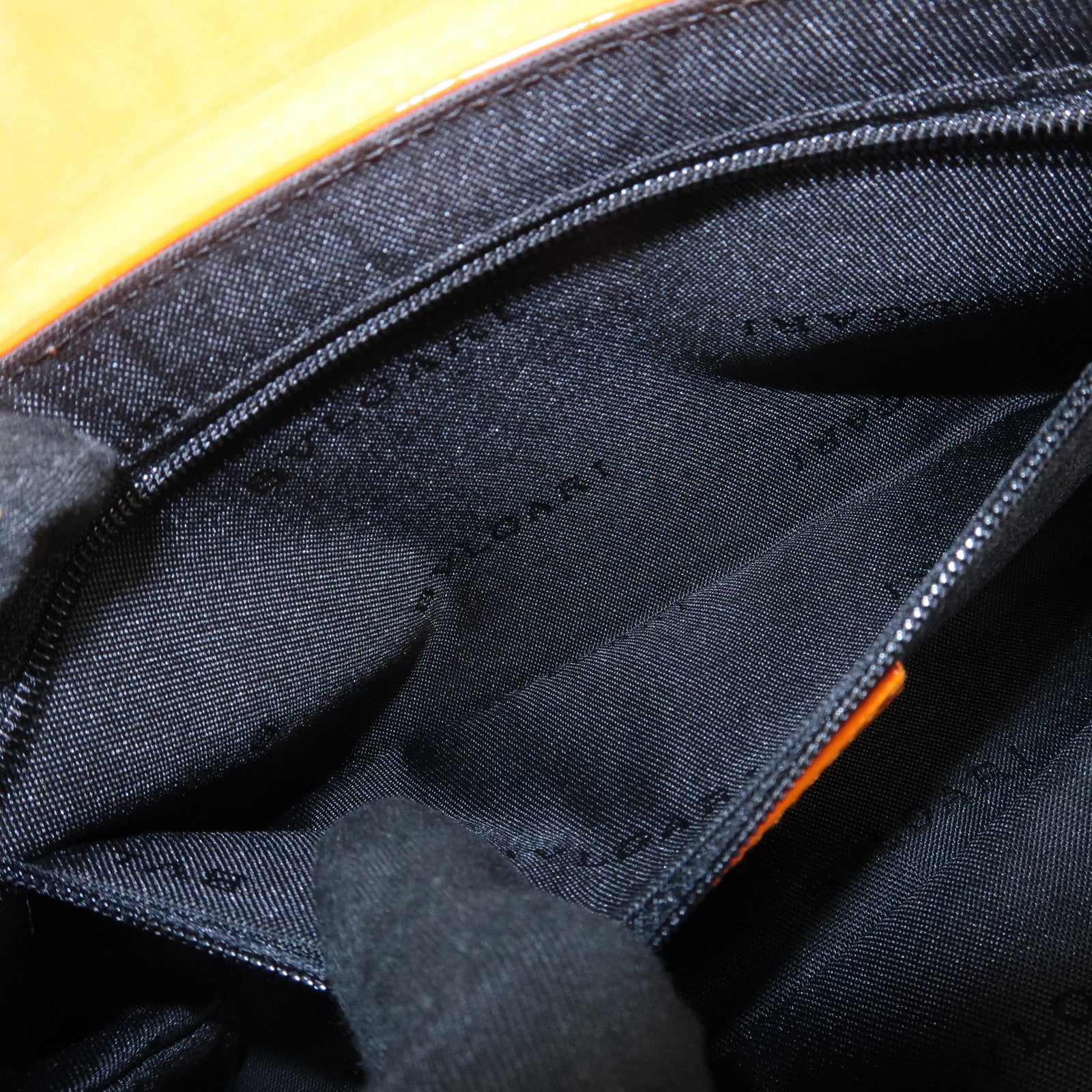 BVLGARI Patent Leather Shoulder Bag Hand Bag Orange