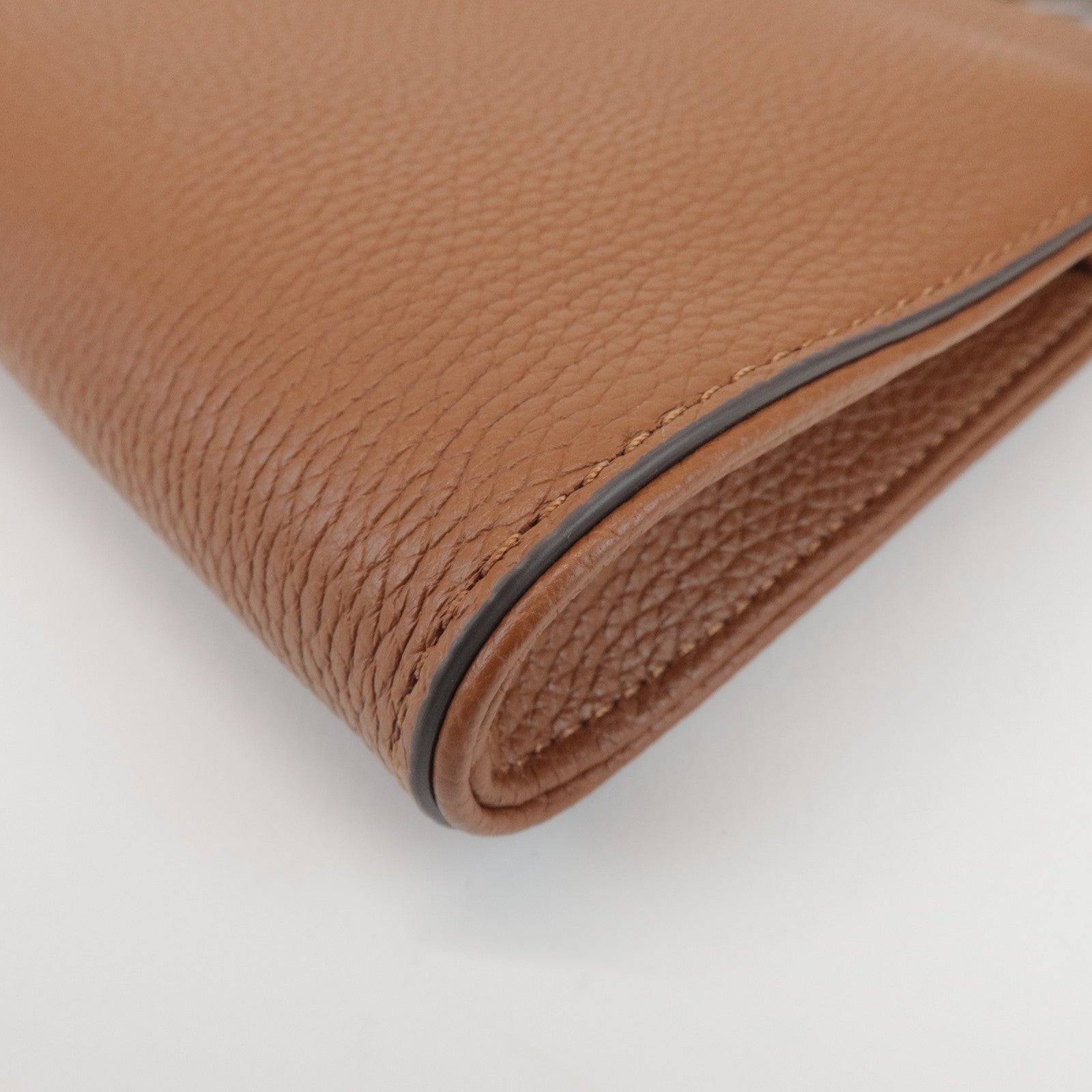 TORY BURCH Double T Leather Shoulder Bag Crossbody Bag Brown