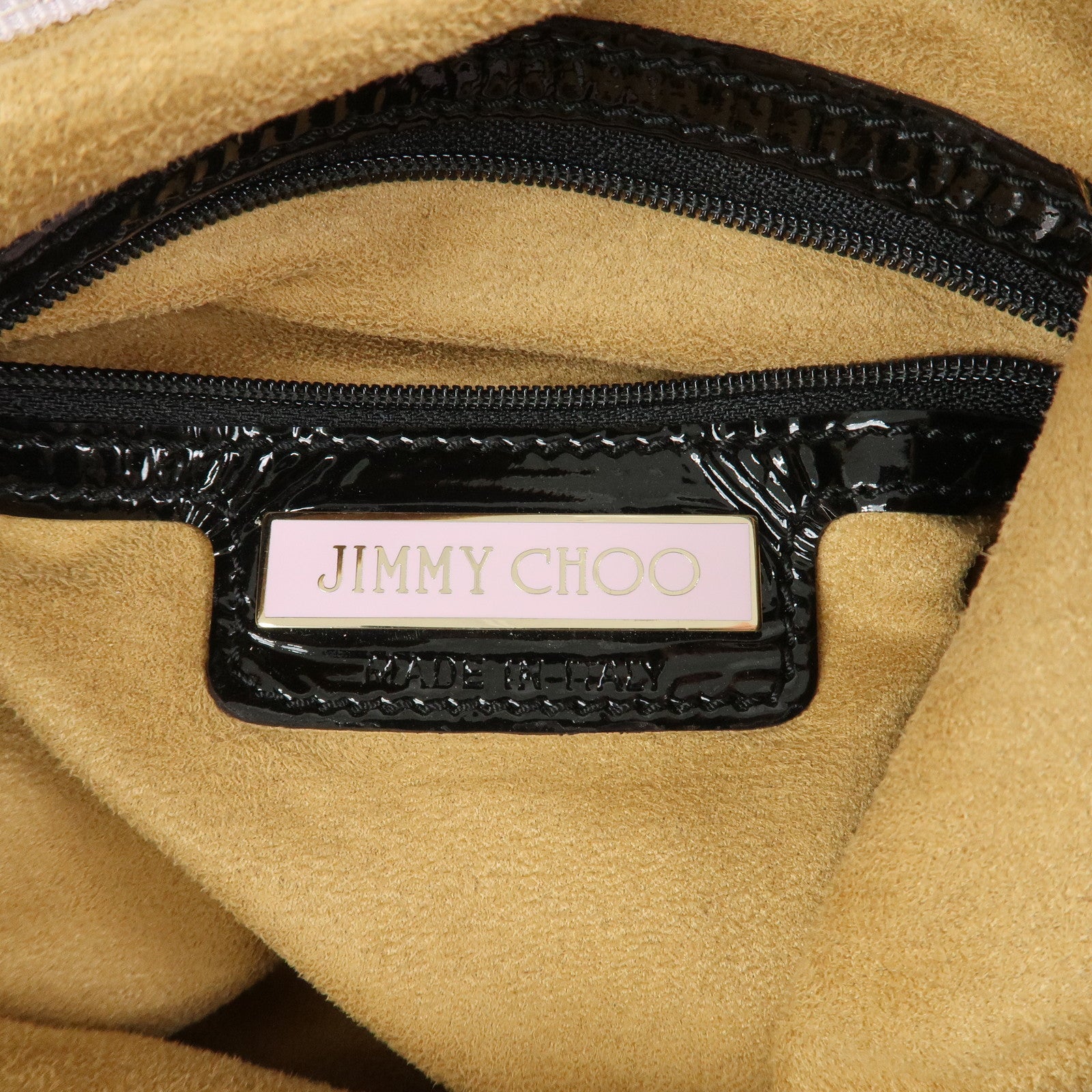 JIMMY CHOO Patent Leather Leather Sky Bag Shoulder Bag Black