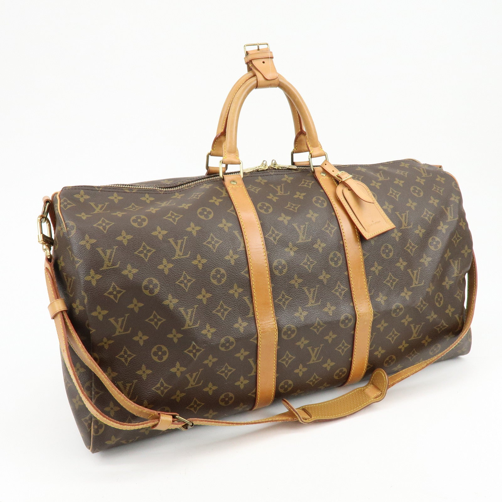 Louis Vuitton Monogram Keep All Bandouliere 55 Boston Bag M41414