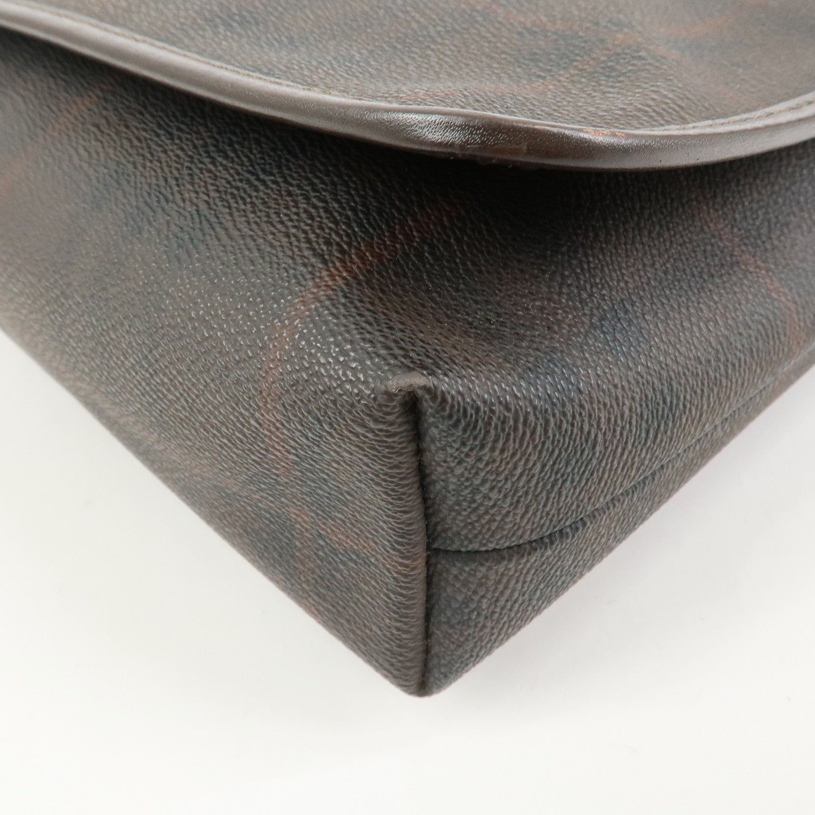 BURBERRY PVC Canvas Leather Shoulder Bag Crossbody Bag Brown