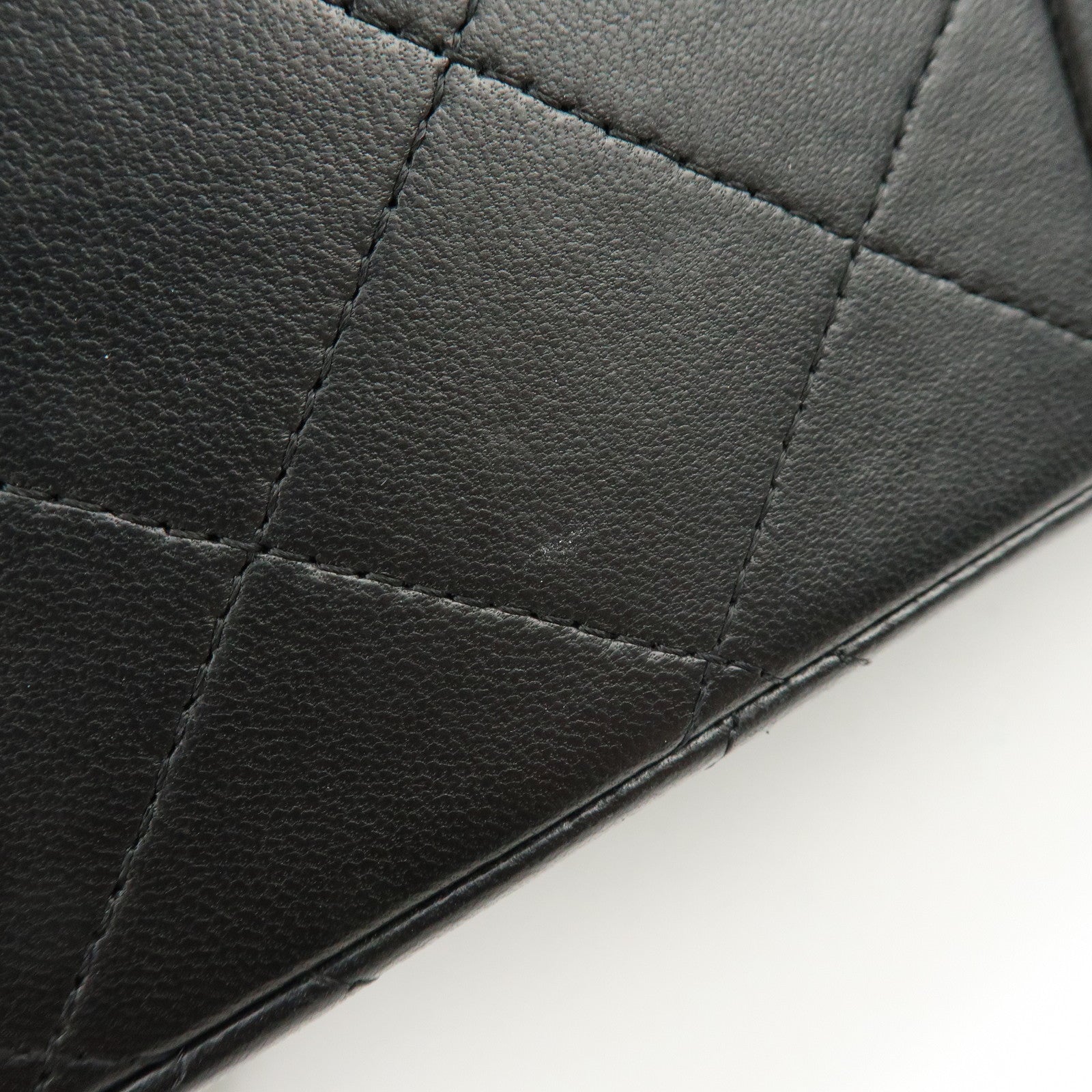 CHANEL Matelasse Lamb Skin Chain Shoulder Bag Black A58600