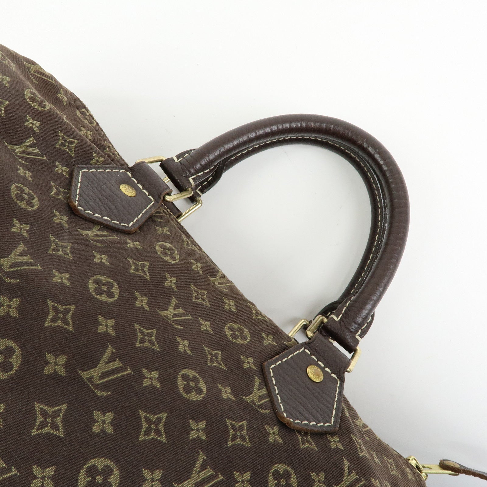 Louis Vuitton Monogram Mini Lin Speedy 30 Boston Bag Ebene M95224