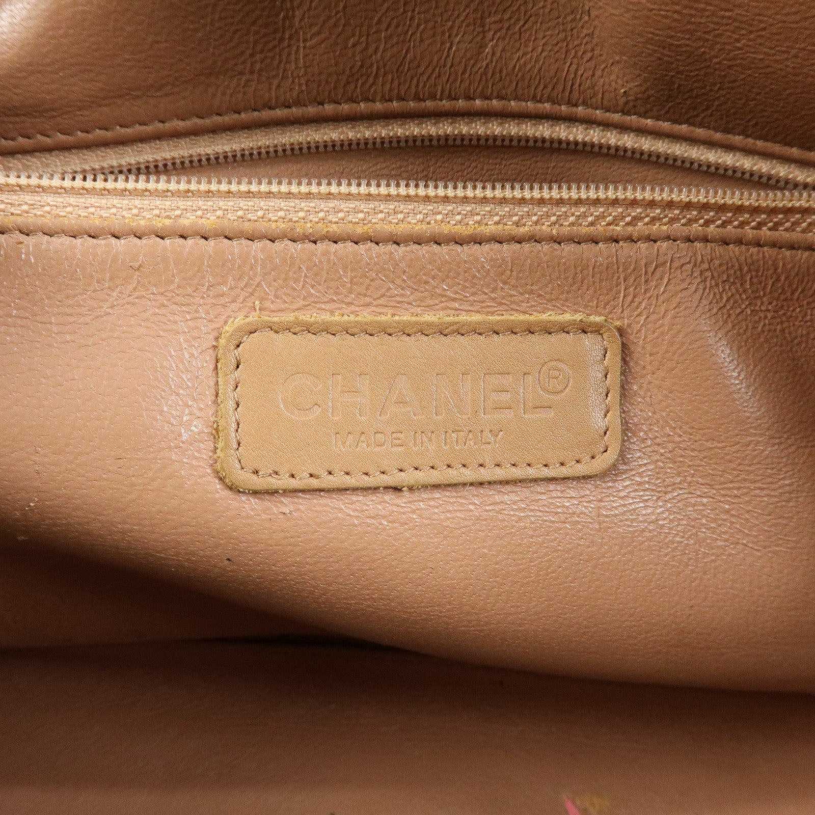 CHANEL Caviarskin Patent Leather Mini Boston Hand Bag Brown Black