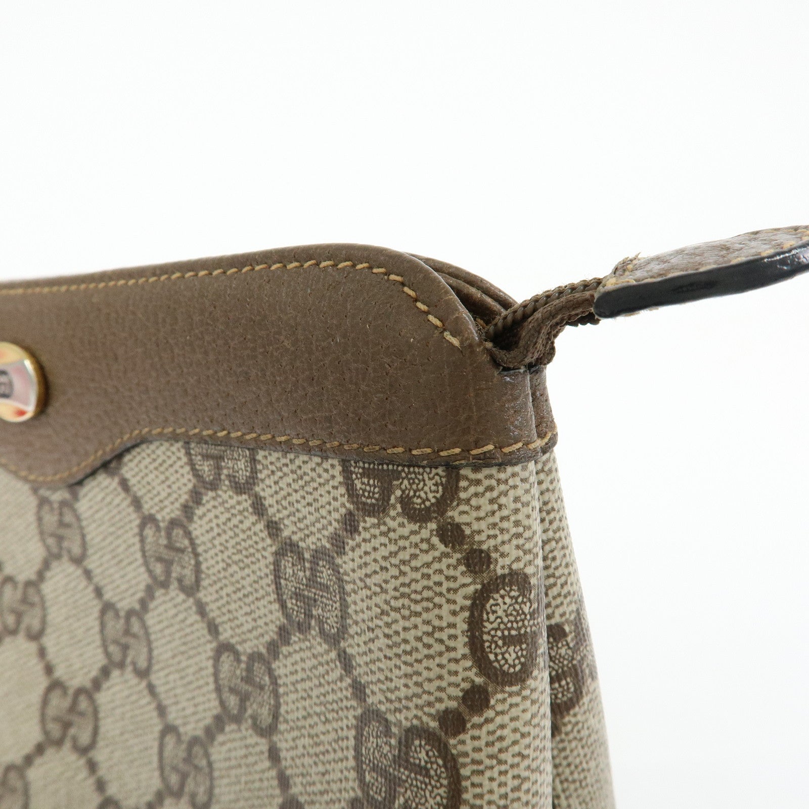 GUCCI Old Gucci GG Supreme PVC Leather Cosmetic Pouch 89.01.020