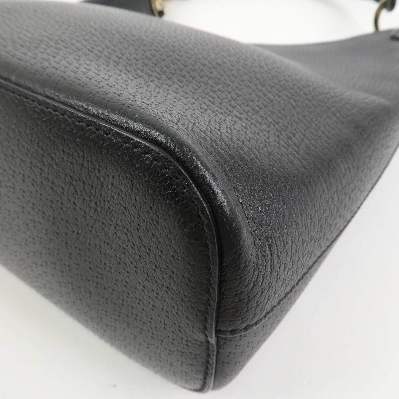 GUCCI Leather Shoulder Bag Hand Bag Black 115003