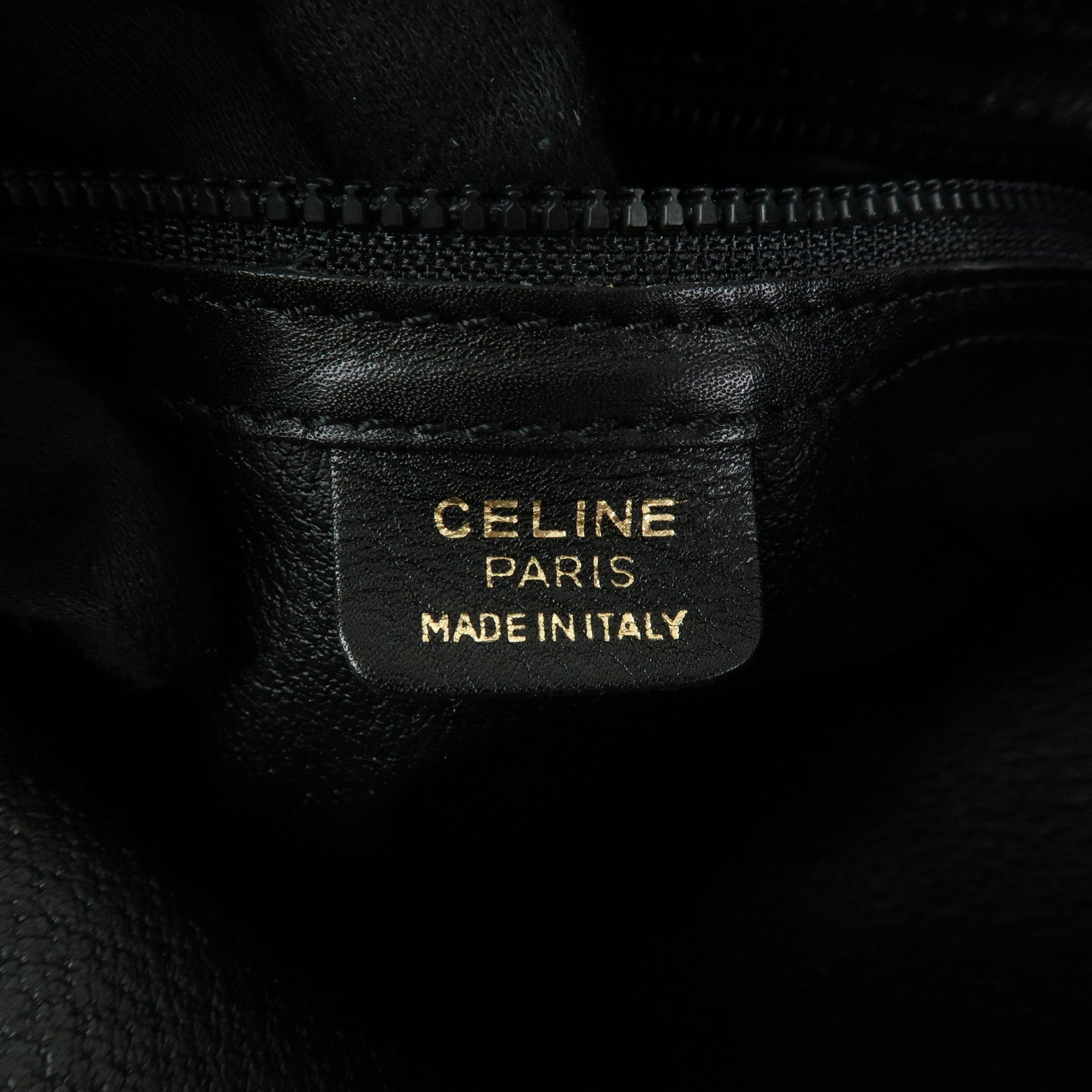CELINE Leather Toggle Belt Shoulder Bag Crossbody Bag Black