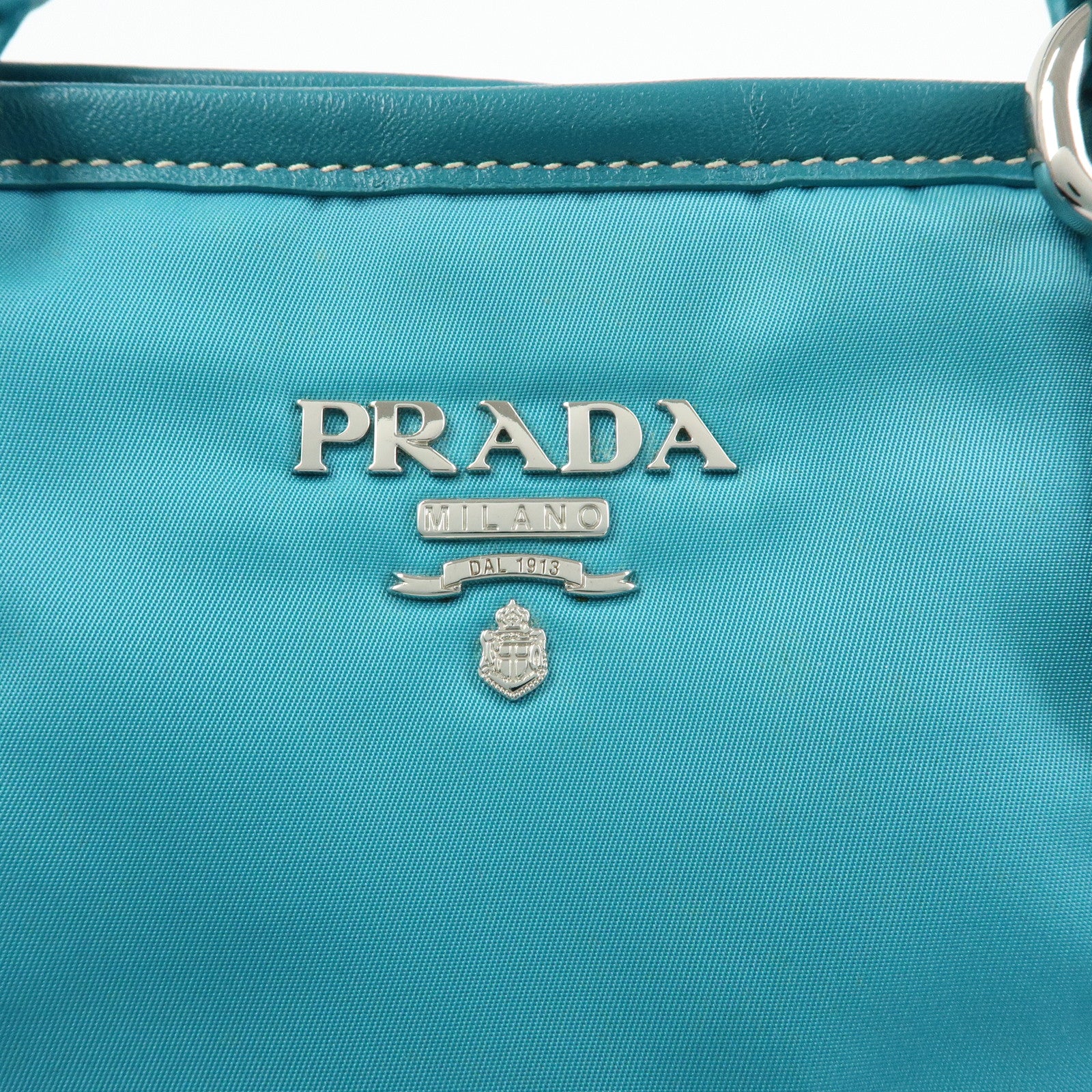 PRADA Nylon Leather 2Way Tote Hand Shoulder Bag Green BN1841