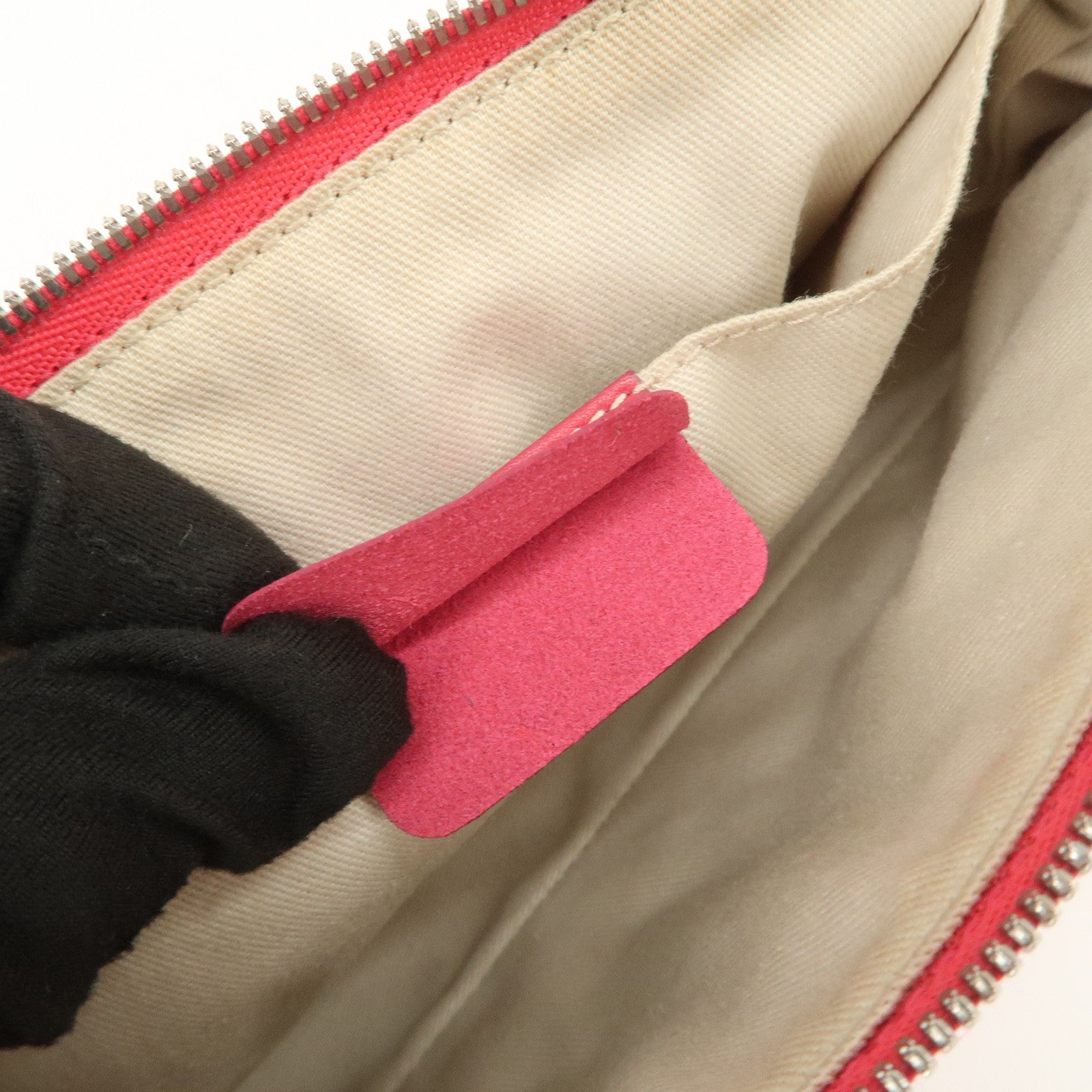 Ferragamo Logo Canvas Leather Shoulder Bag Hand Bag Pink