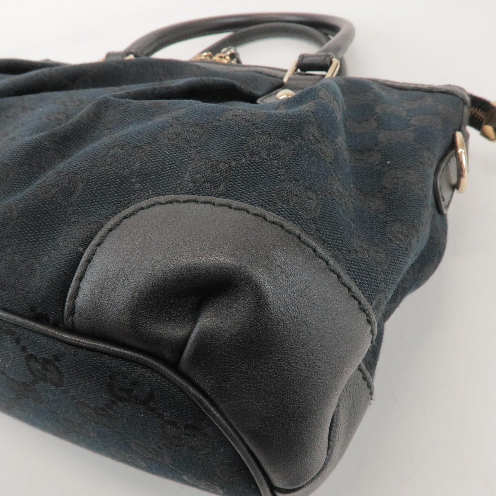 GUCCI Sukey Interlocking G GG Canvas Leather 2Way Bag Black 247902