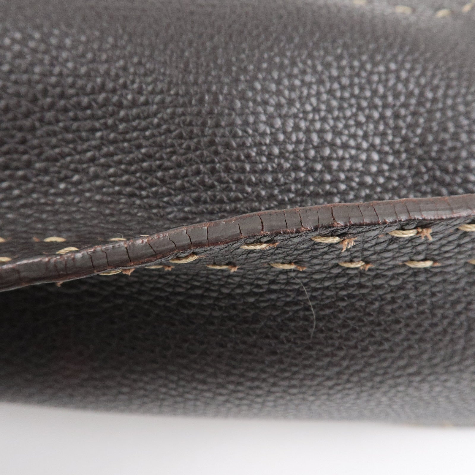 FENDI Selleria Leather Shoulder Bag Hand Bag Brown 8BR582 Used