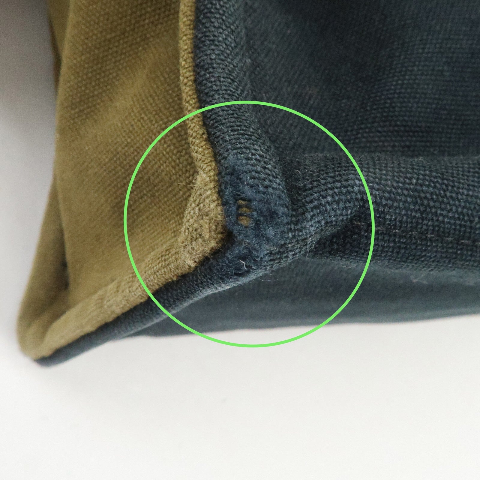 HERMES Fourre Tout MM Canvas Tote Bag Hand Bag Black Khaki