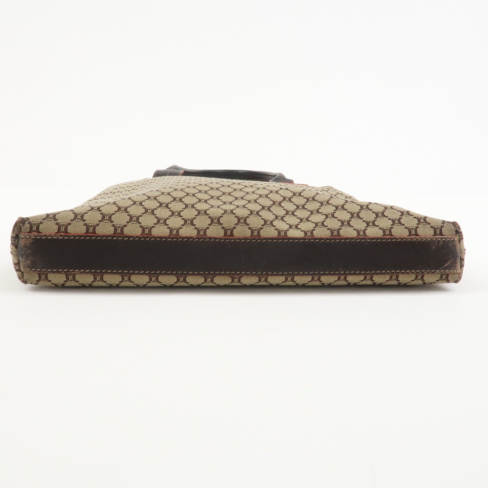 CELINE Macadam Canvas Leather Tote Bag Shoulder Bag Beige Brown