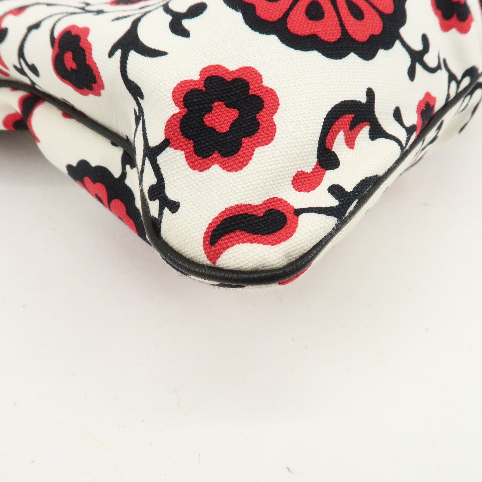 MIU MIU Flower Print 2Way Hand Bag Japan Limited White Black Red