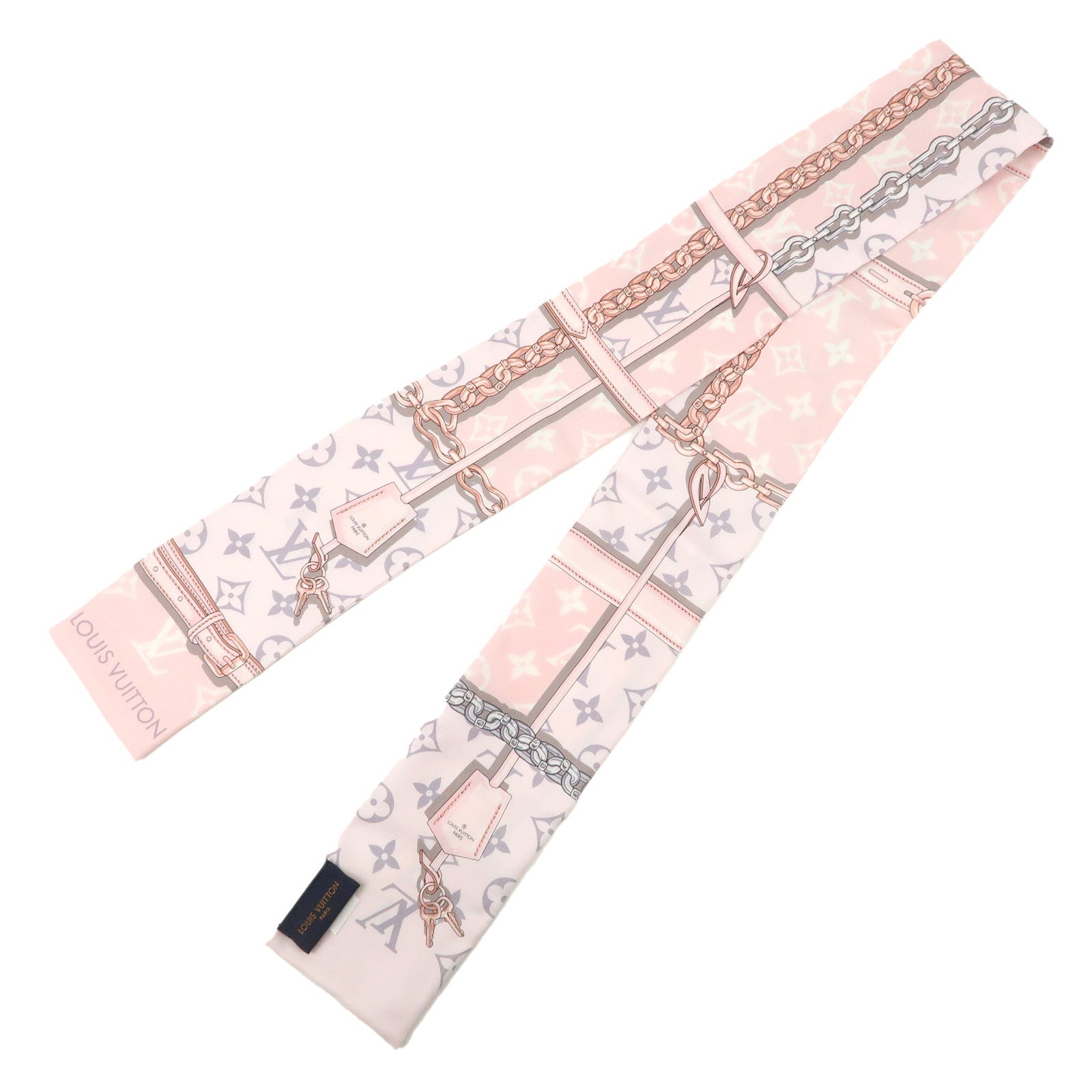Louis Vuitton 100% Silk Bandeau Monogram Confidential Scarf Pink M70637 Used
