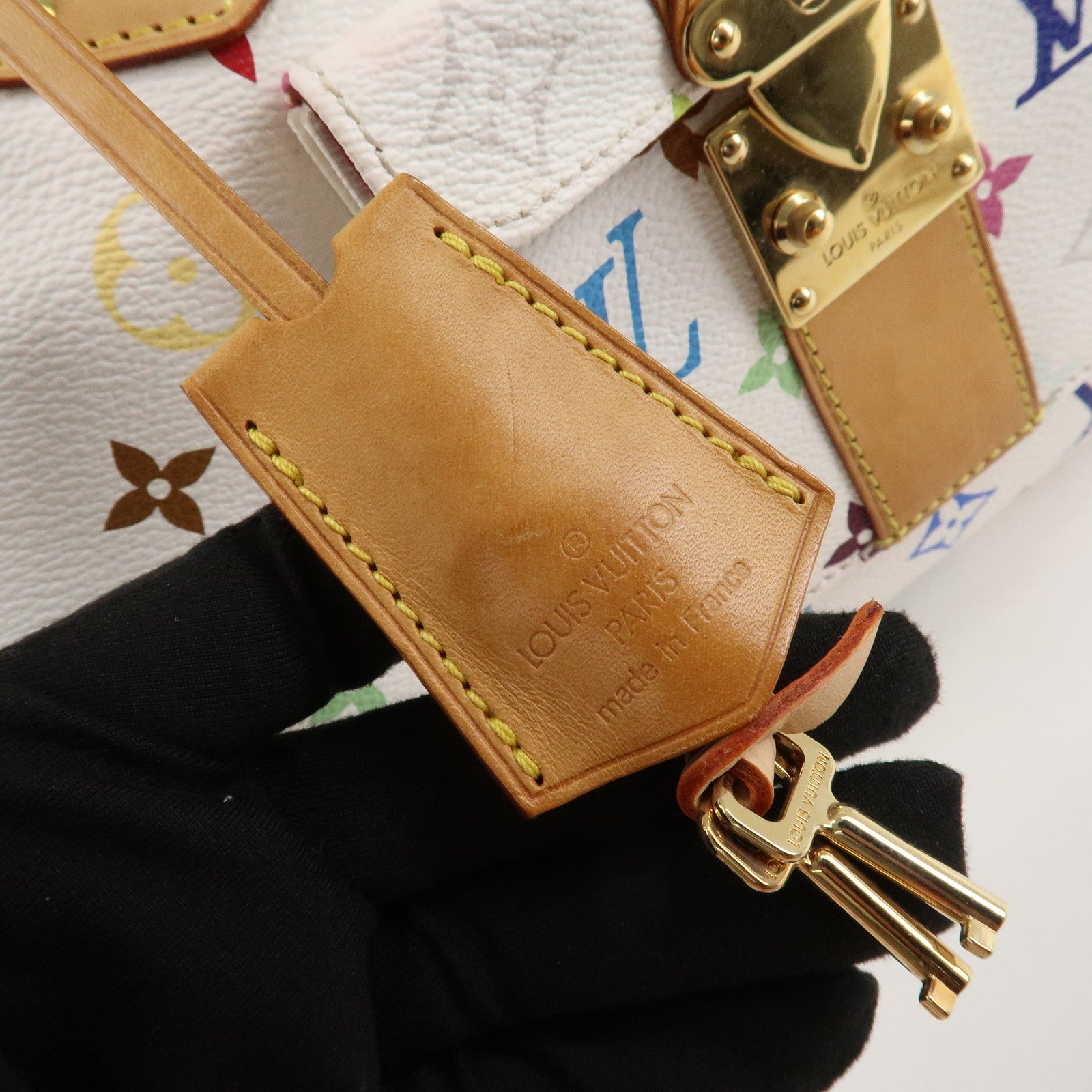 Louis Vuitton Monogram Multicolor Speedy 30 Hand Bag Blanc M92643 Used