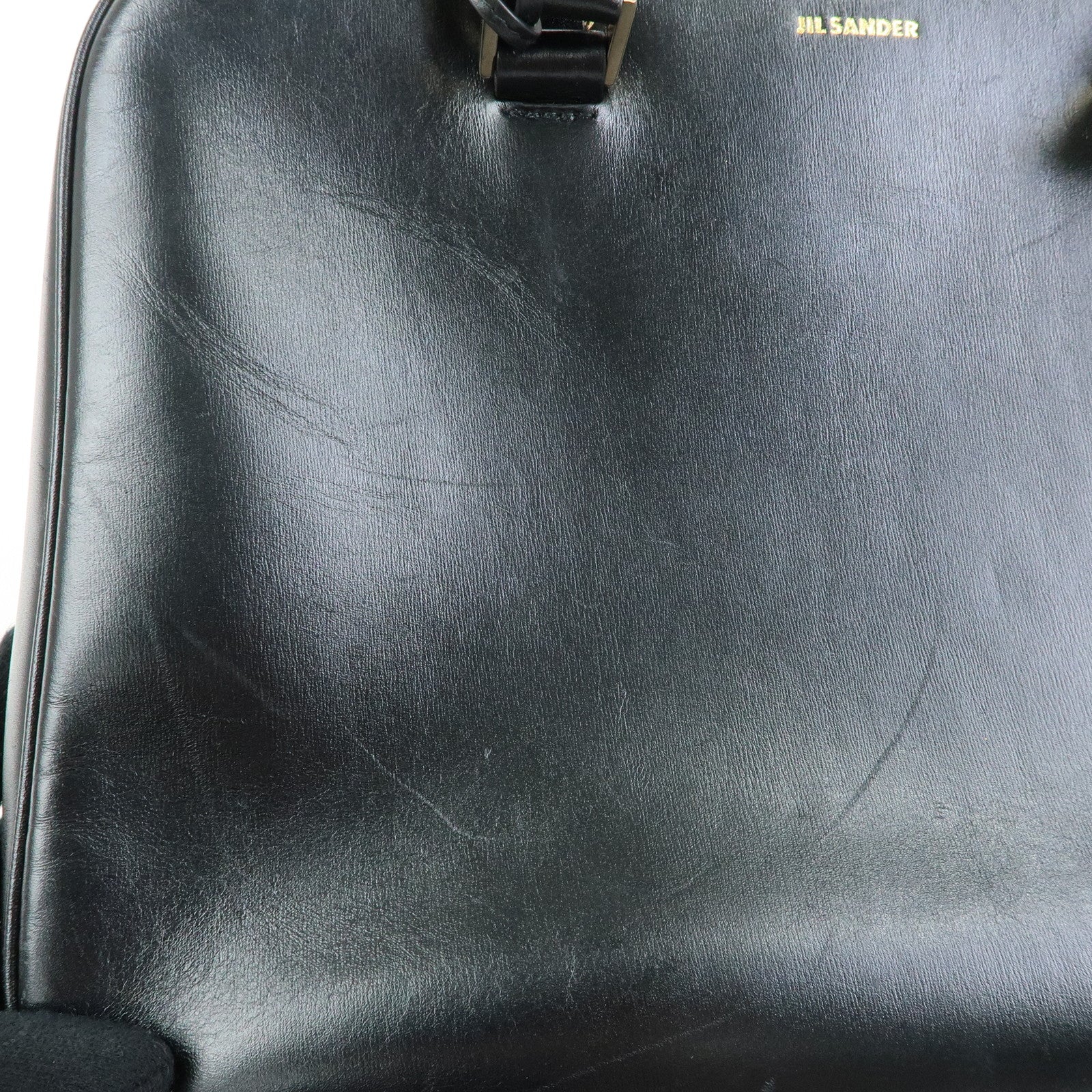 JIL SANDER Leather 2Way Bag Hand Bag Shoulder Bag Pouch Black