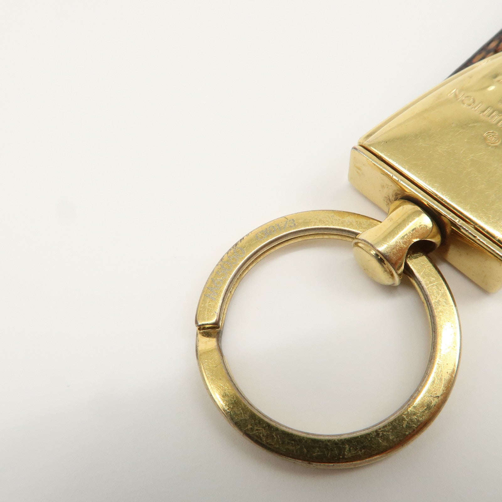 Louis Vuitton Damier Porte Cles Dragonne Key Ring Brown M65050