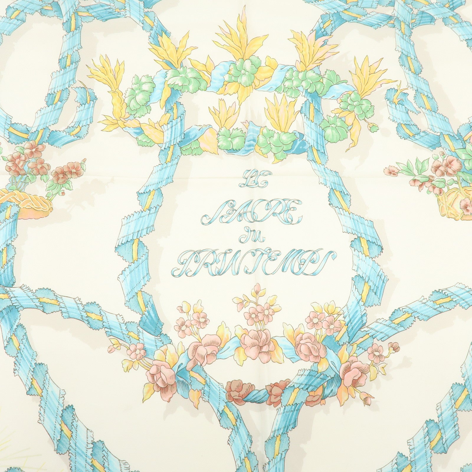 HERMES Carre 90 Silk 100% Scarf Le Sacre du Printemps Pink White