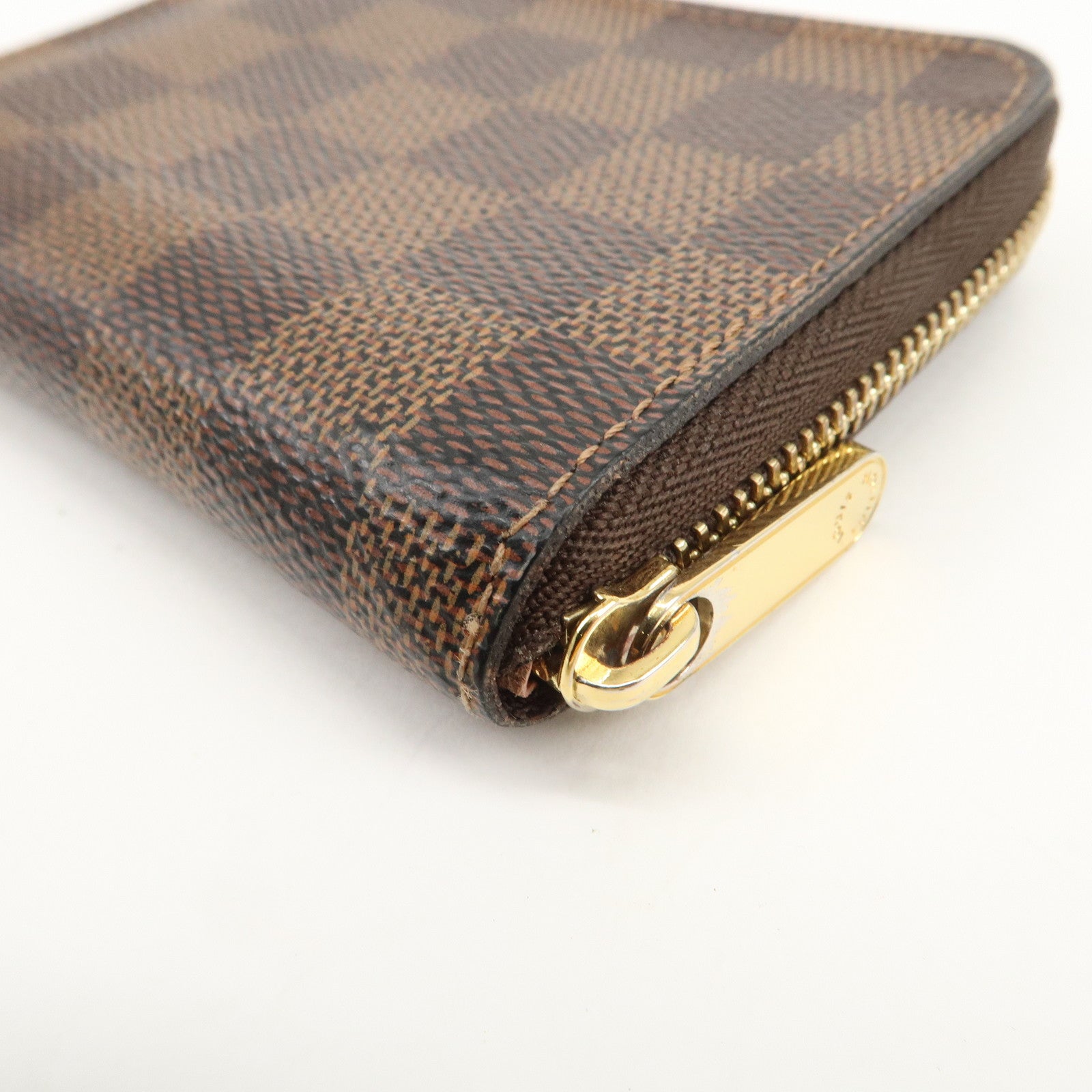 Louis Vuitton Damier Zippy Round Coin Purse Damier Ebene N60213