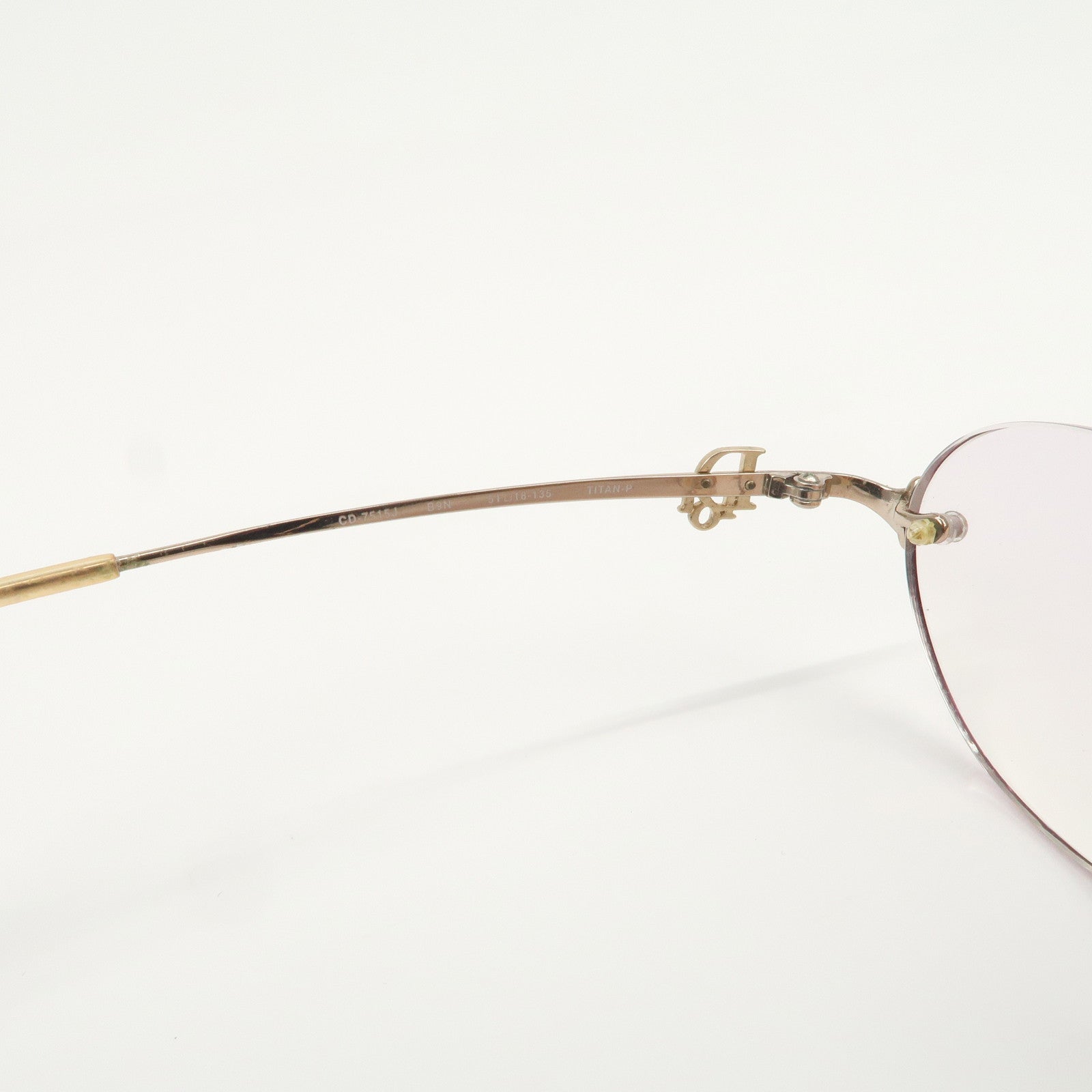 Christian Dior Clear Metal Sunglasses Pink Beige CD-7515J B9N 51□18