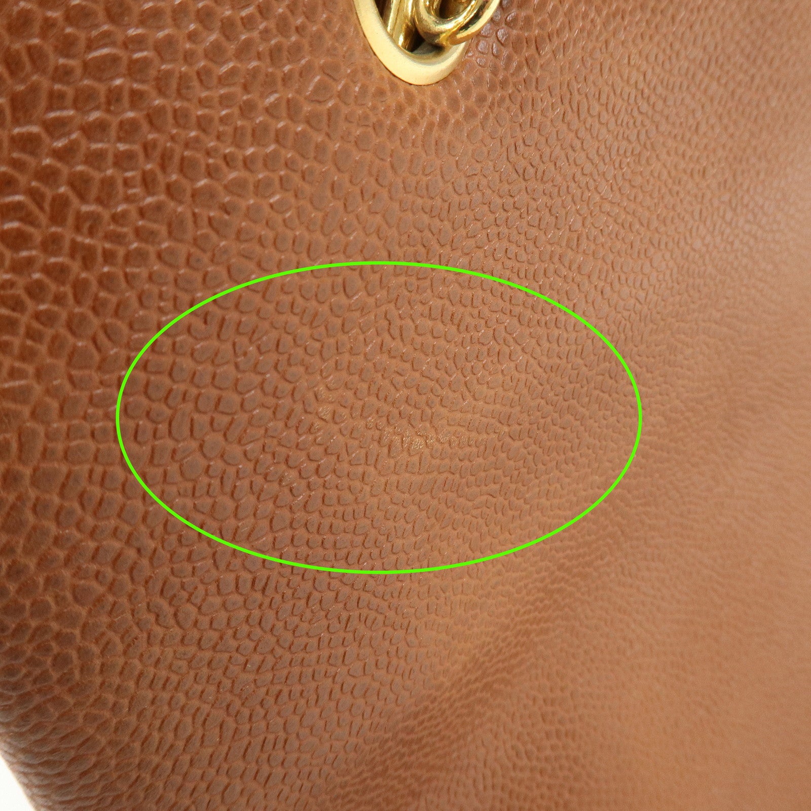 CHANEL COCO Mark Caviarskin Turn Lock Chain Shoulder Bag Brown