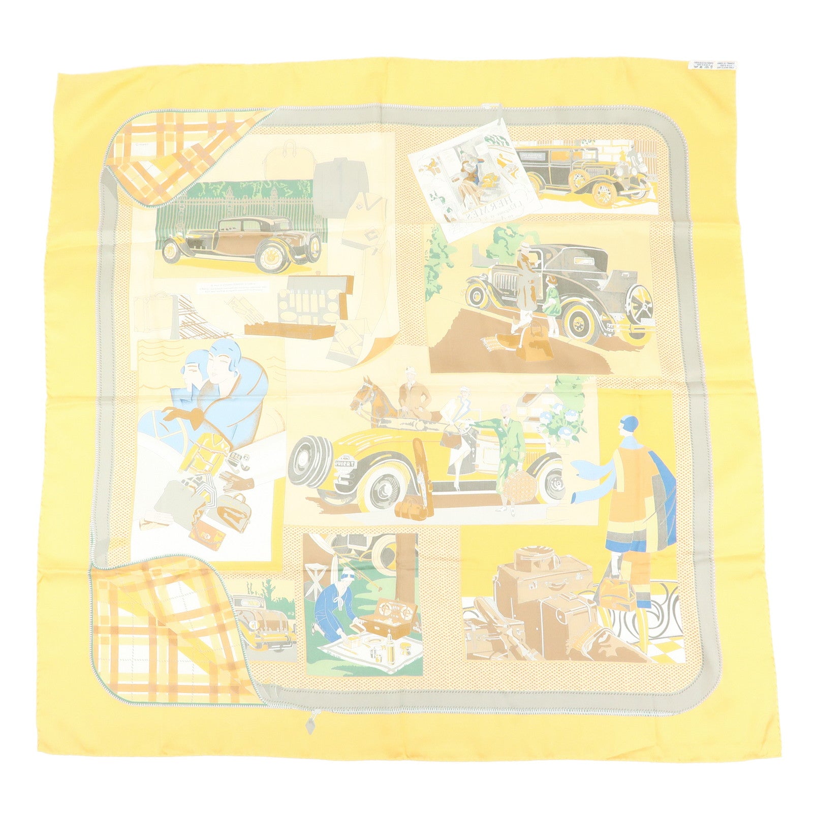 HERMES Carre 90 L Silk Scarf Elegance et le Confort en Automobile