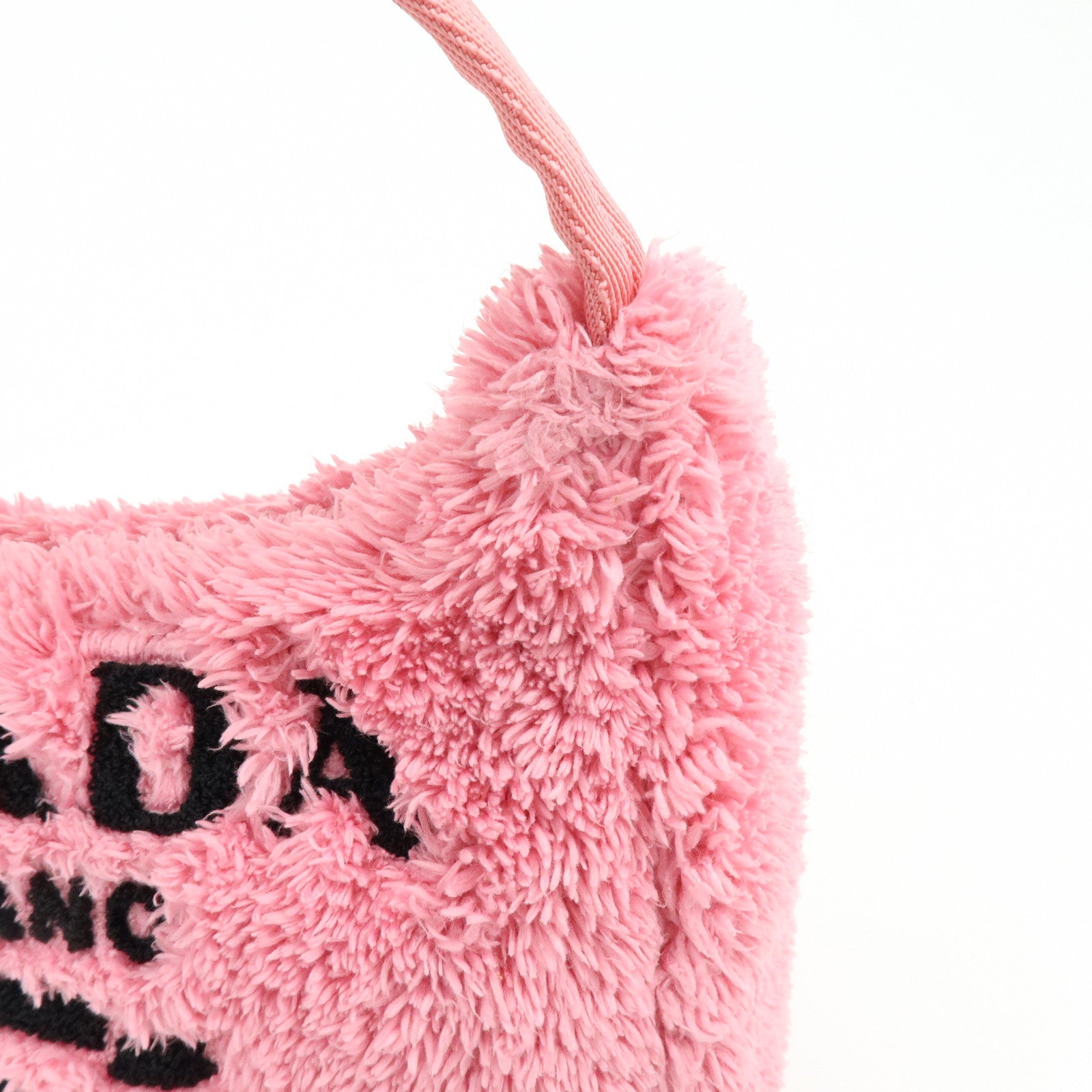 PRADA Triangle Logo Re-edition 2000 Polyester Hand Bag Pink 1NE515