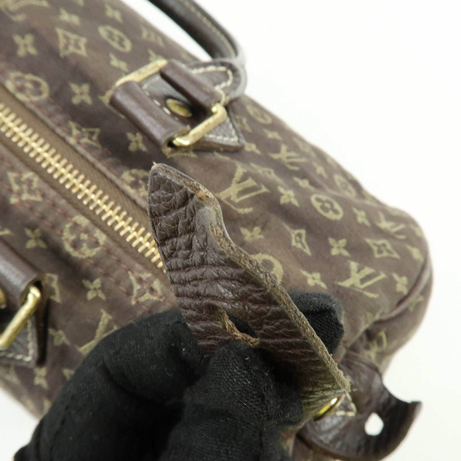 Louis Vuitton Monogram Mini Lin Speedy 30 Boston Bag Ebene M95224
